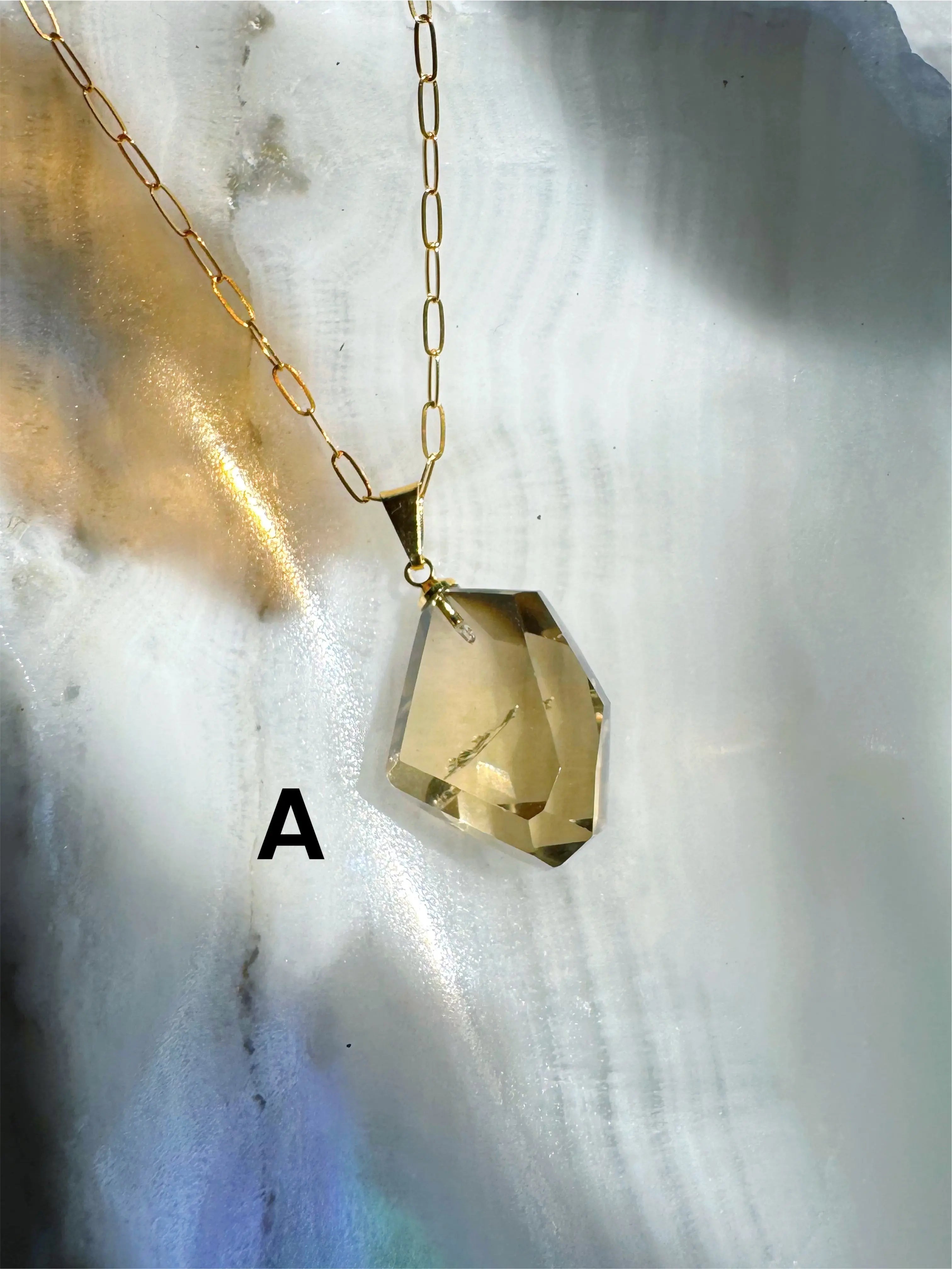 AAA Citrine Pendant 14k Gold Filled Necklace Baltic Mermaid