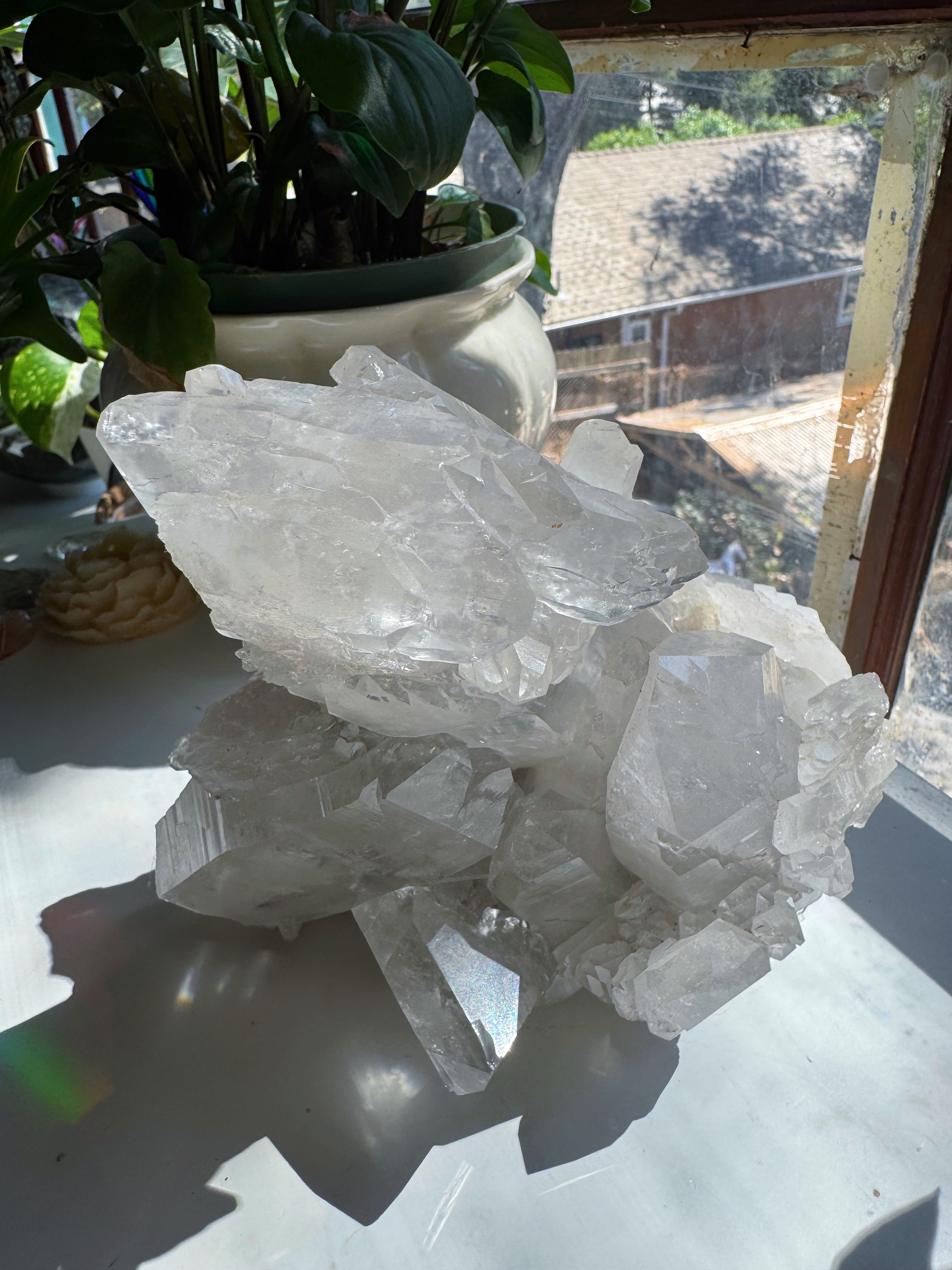Large Rutilated Lemurian Quartz Cluster from Brazil Baltic Mermaid