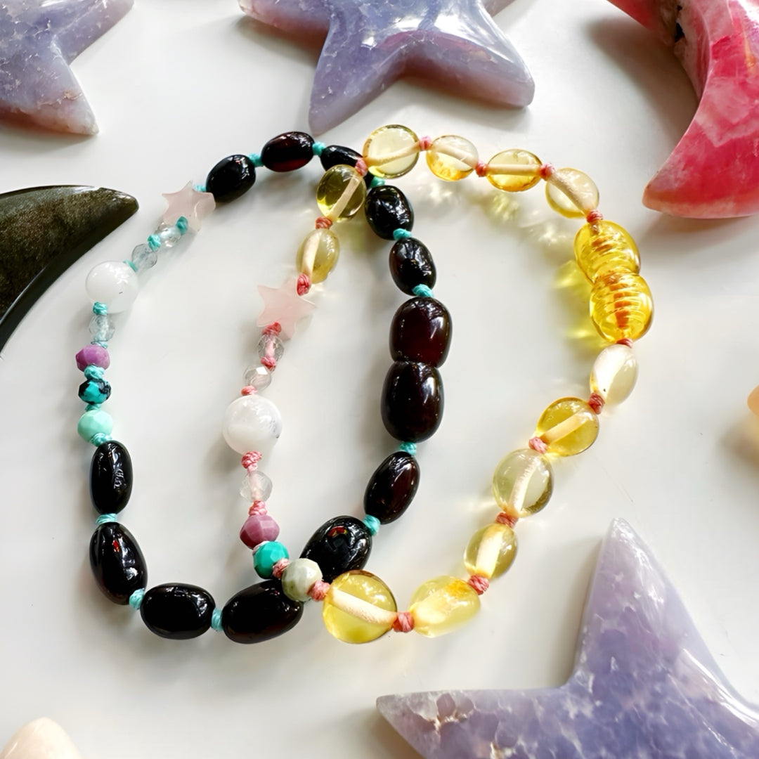 “Wish” Baltic Amber & Gemstone Bracelet - Baltic Mermaid
