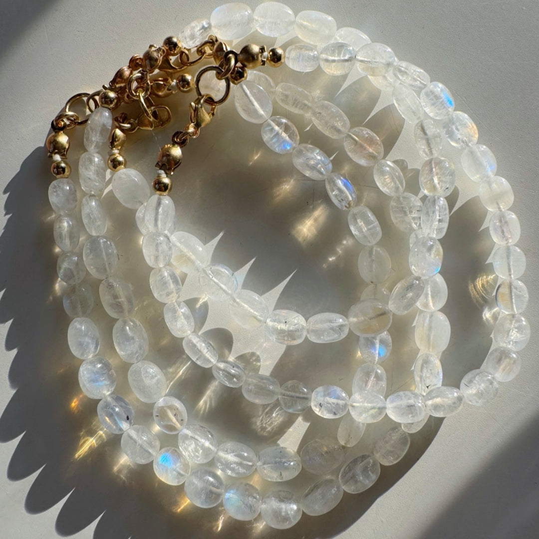 “Stevie” - Rainbow Moonstone Candy Bracelet - Baltic Mermaid