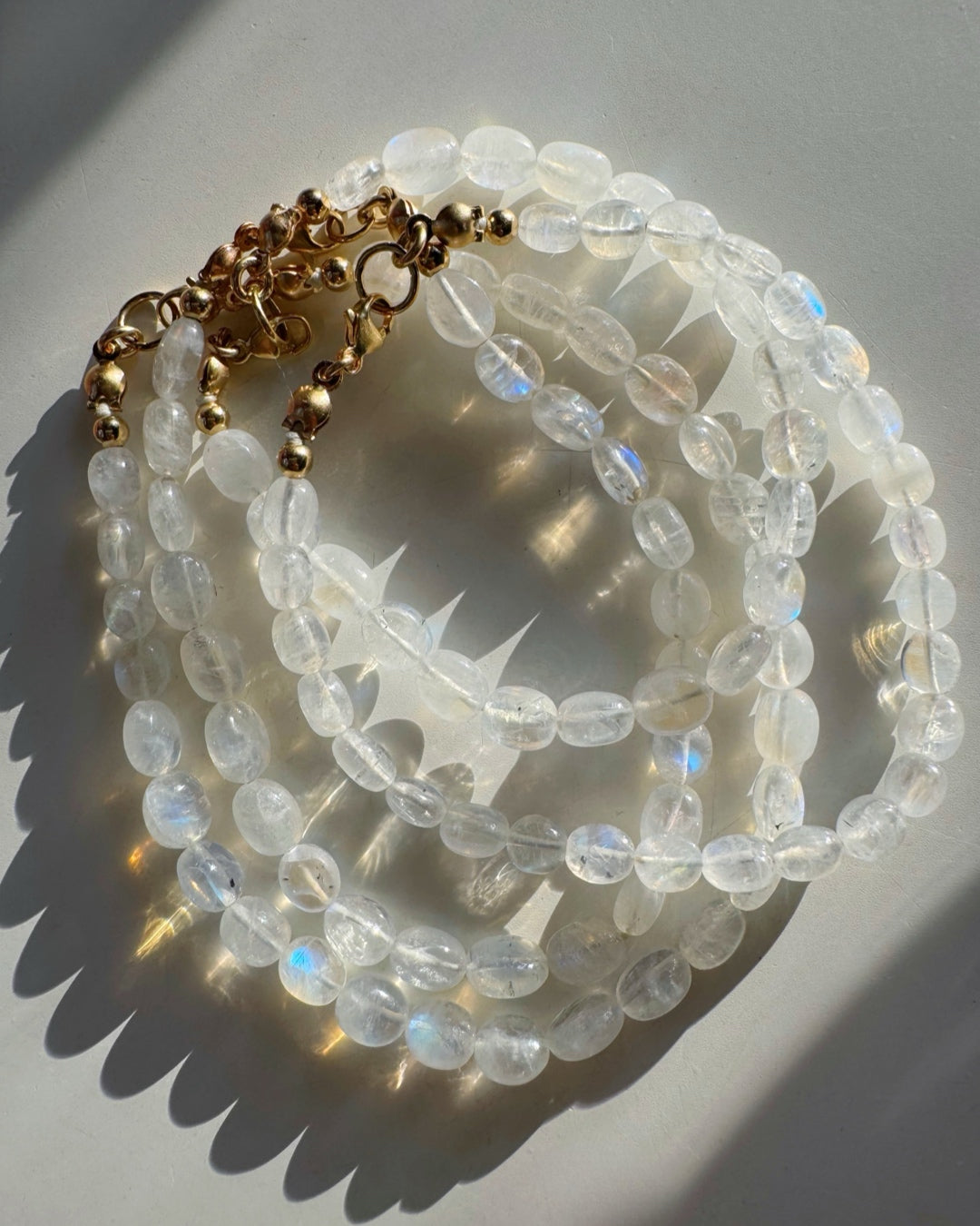 “Stevie” - Rainbow Moonstone Candy Bracelet - Baltic Mermaid