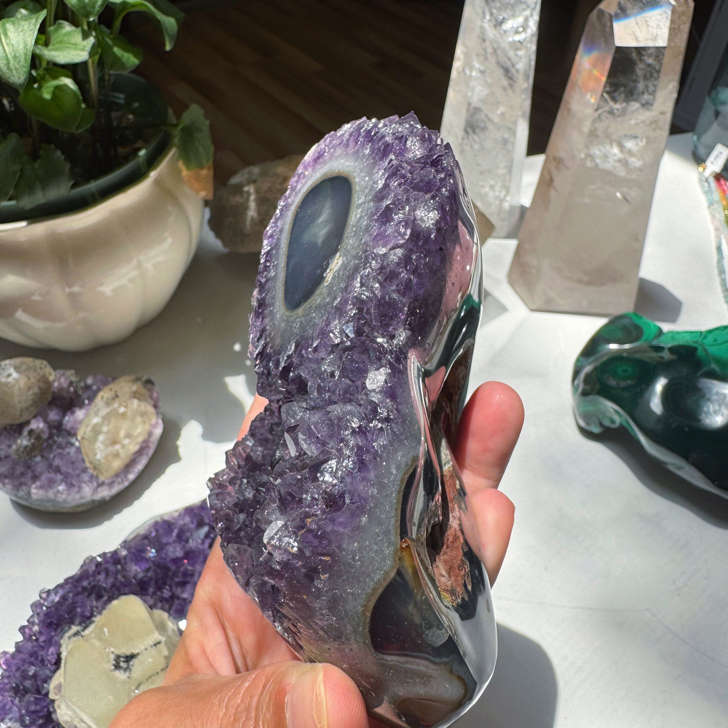 Amethyst Stalactite Eye Cluster from Uruguay Baltic Mermaid