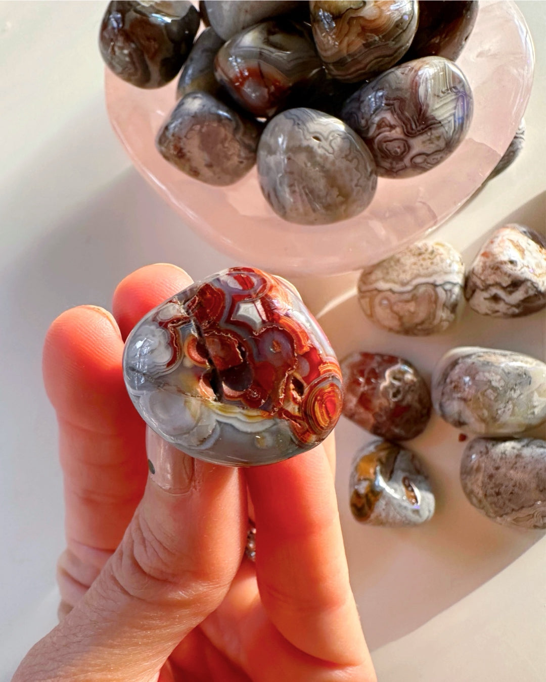 Crazy Lace Agate Tumbled Stones - Baltic Mermaid