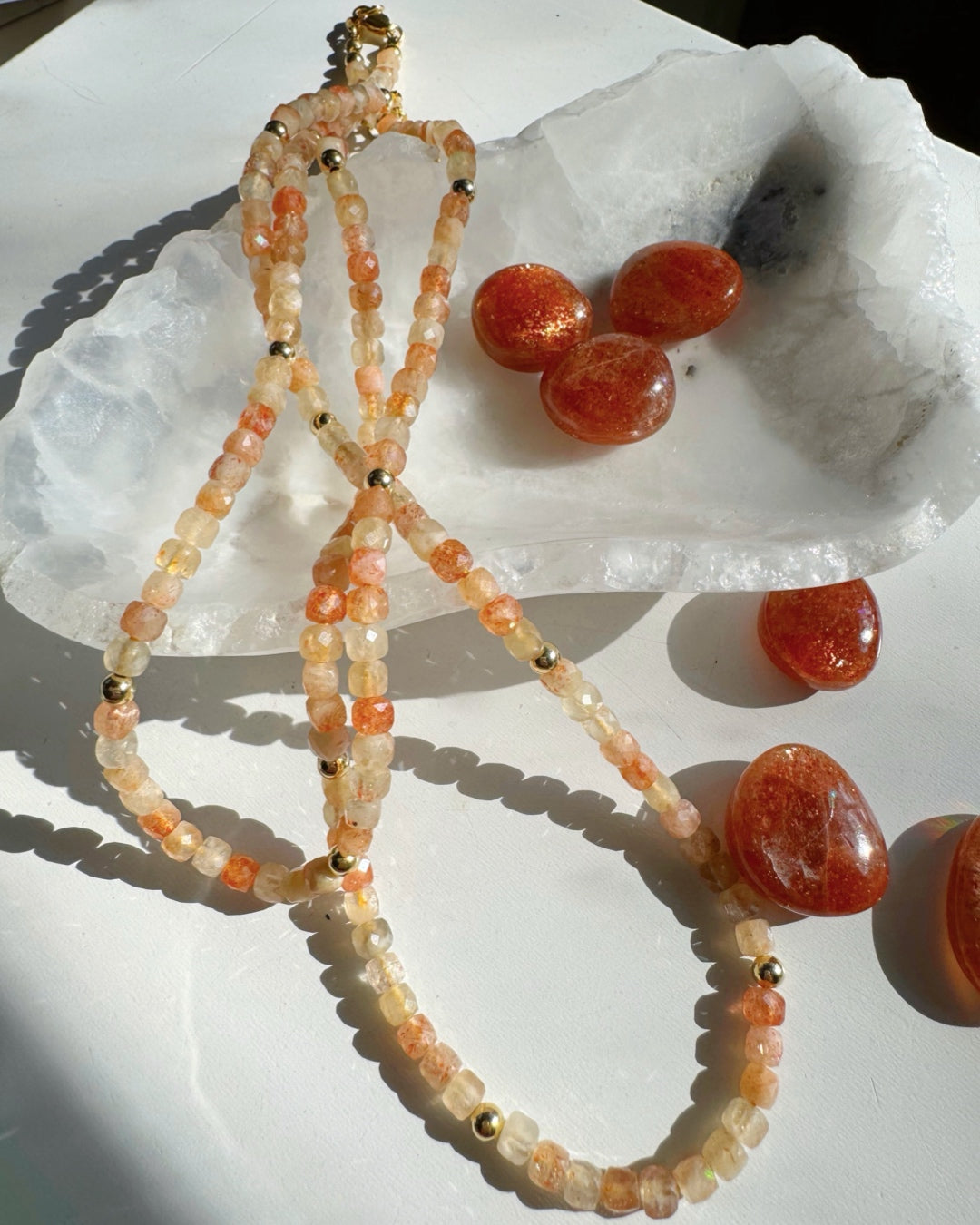 “Dawn” - Sunstone Gemstone Candy Necklace - Baltic Mermaid