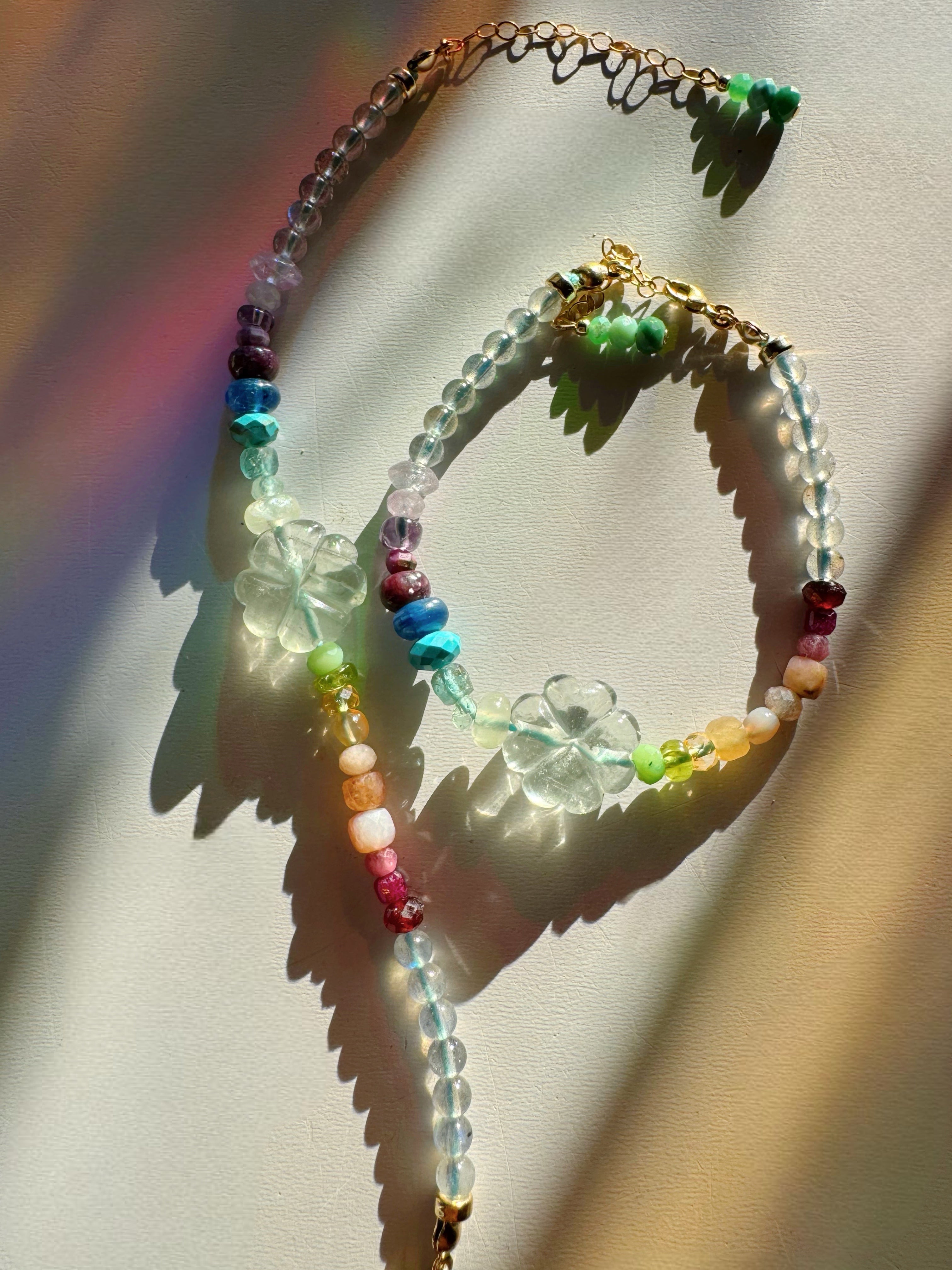 Rainbow Clover Gemstone Candy Bracelet - Baltic Mermaid