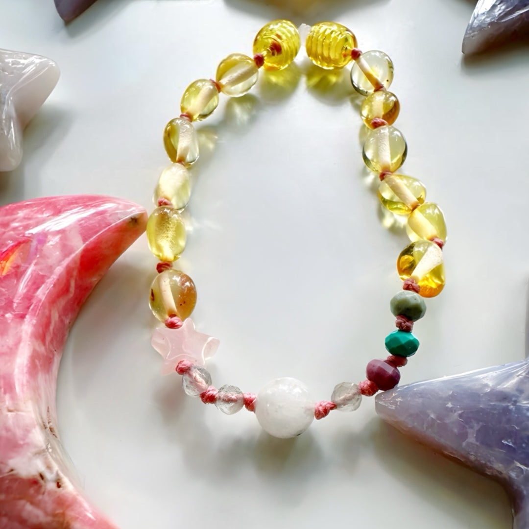 “Wish” Baltic Amber & Gemstone Bracelet - Baltic Mermaid