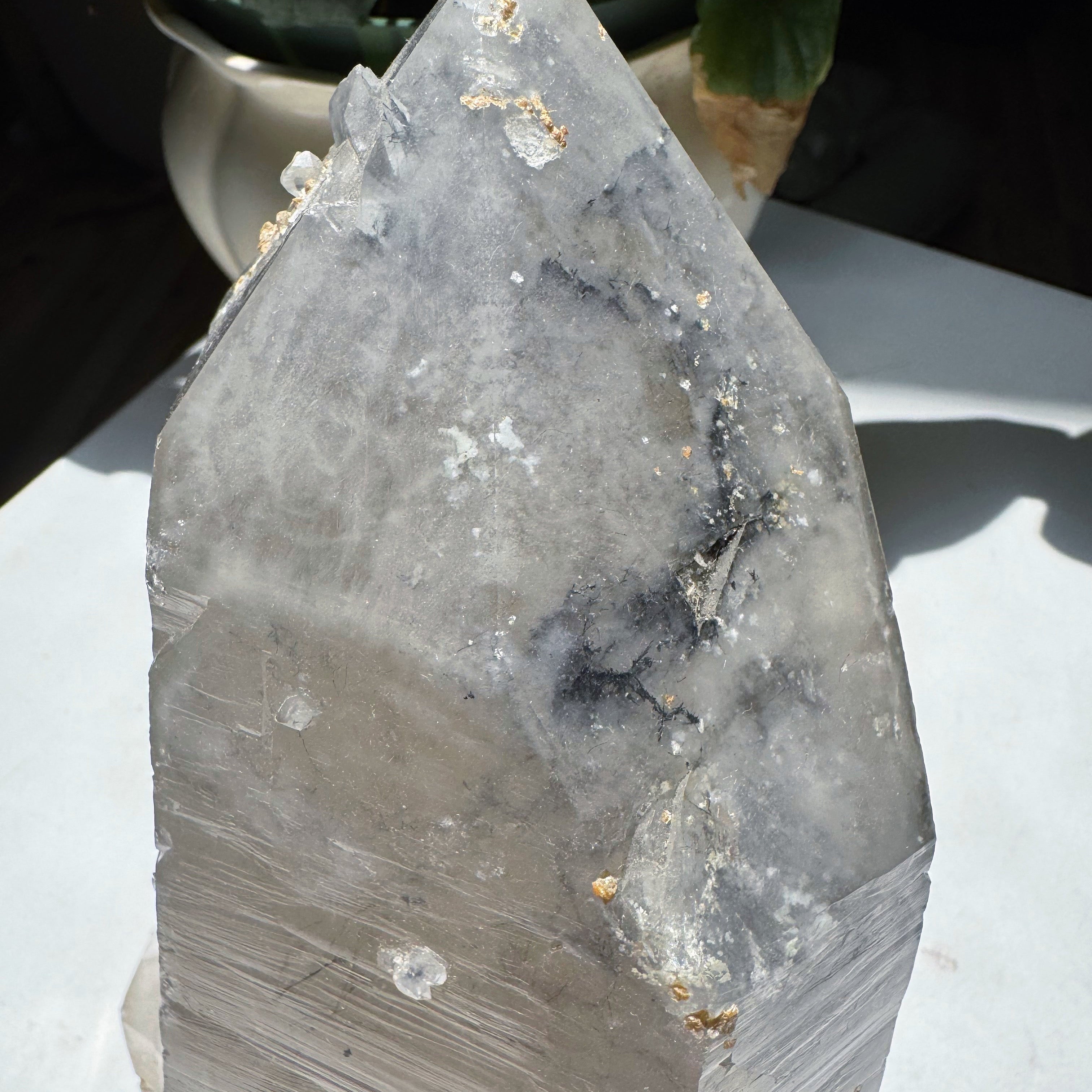 Large Double Terminated Quartz Point w/ Inclusions from Brazil Baltic Mermaid