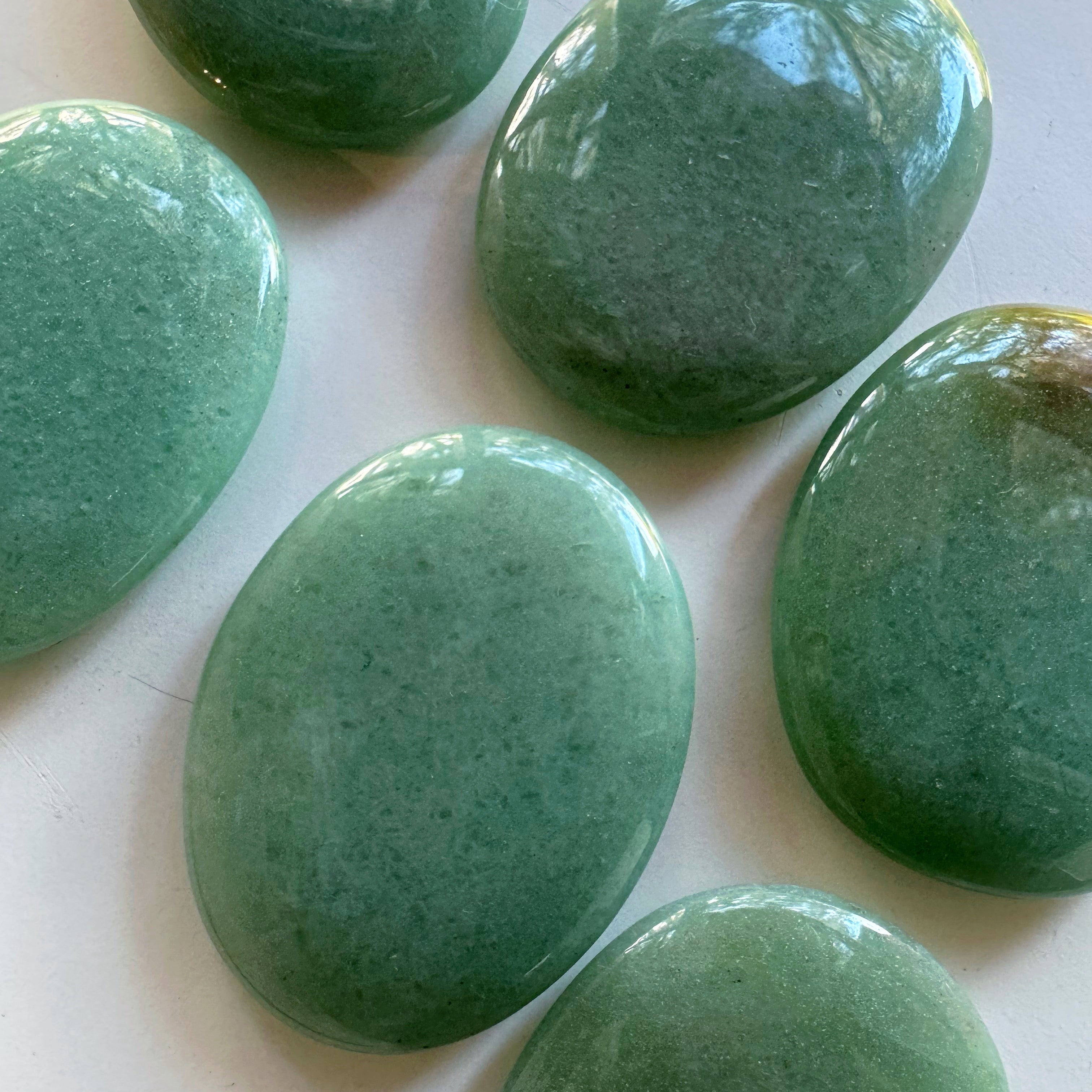 Green Aventurine Flat Palm Stones Baltic Mermaid
