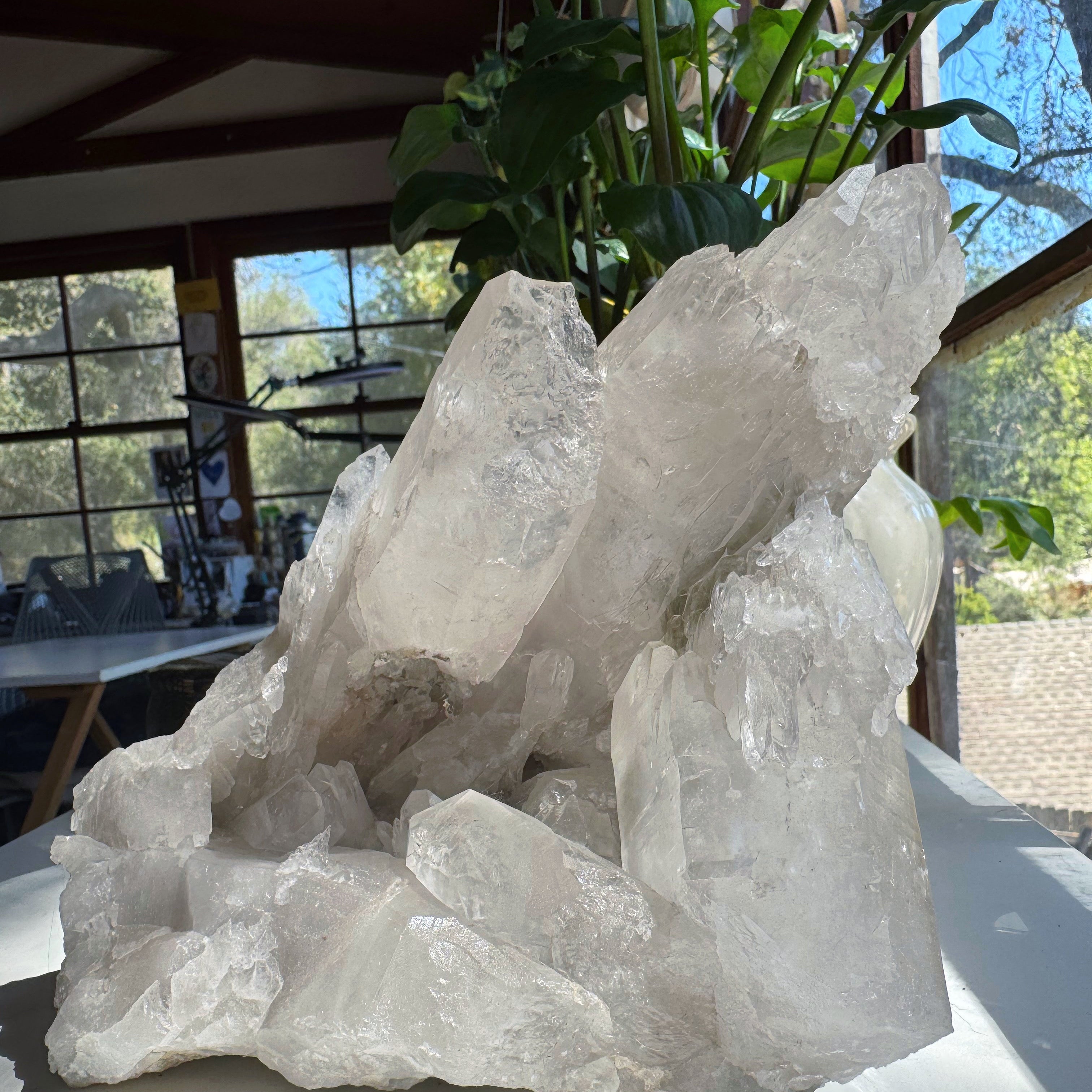 Large Rutilated Lemurian Quartz Cluster from Brazil Baltic Mermaid
