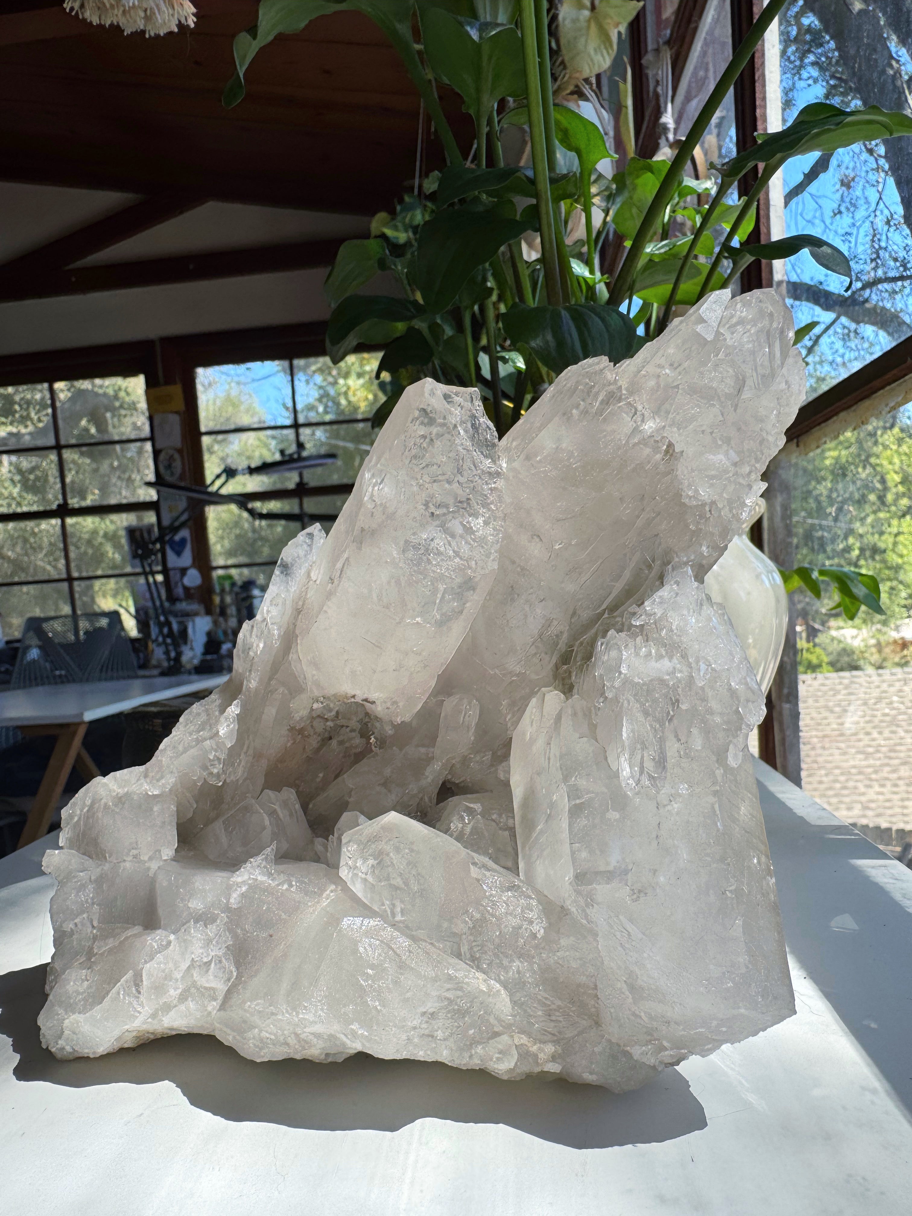 Large Rutilated Lemurian Quartz Cluster from Brazil Baltic Mermaid