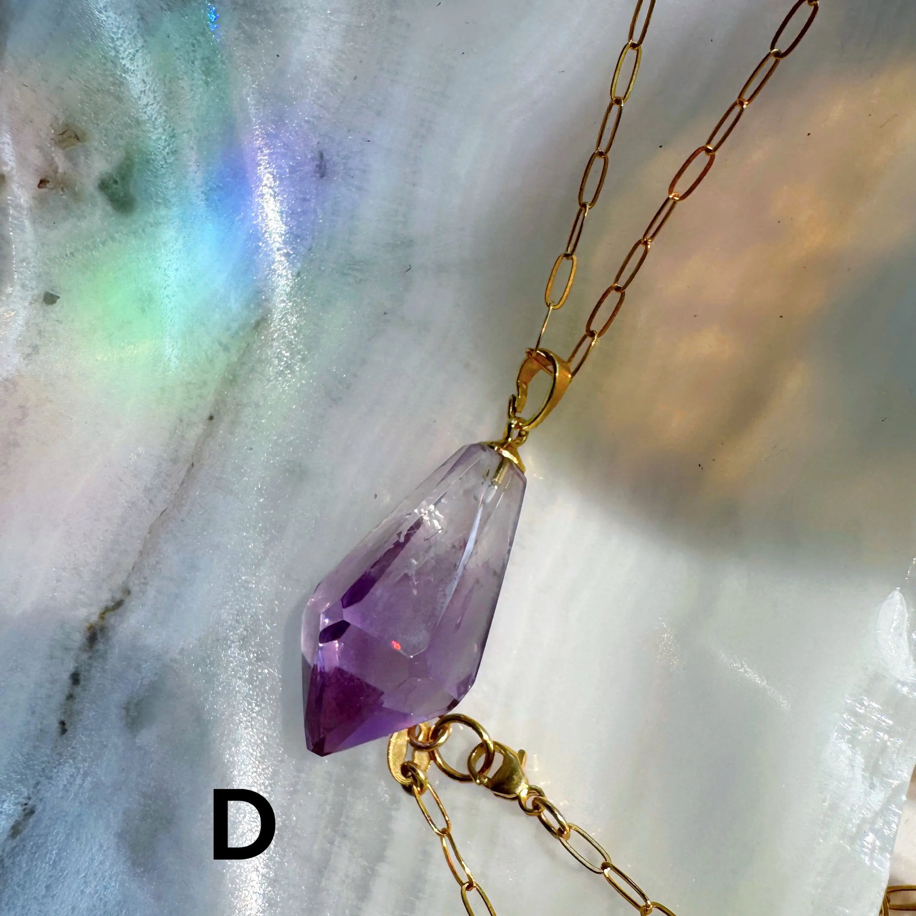 AAA Rose de France Amethyst Pendant 14k Gold Filled Necklace Baltic Mermaid