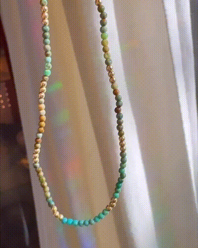 “Tiny Tina” - Turquoise Gemstone & 14k GF Choker - Baltic Mermaid