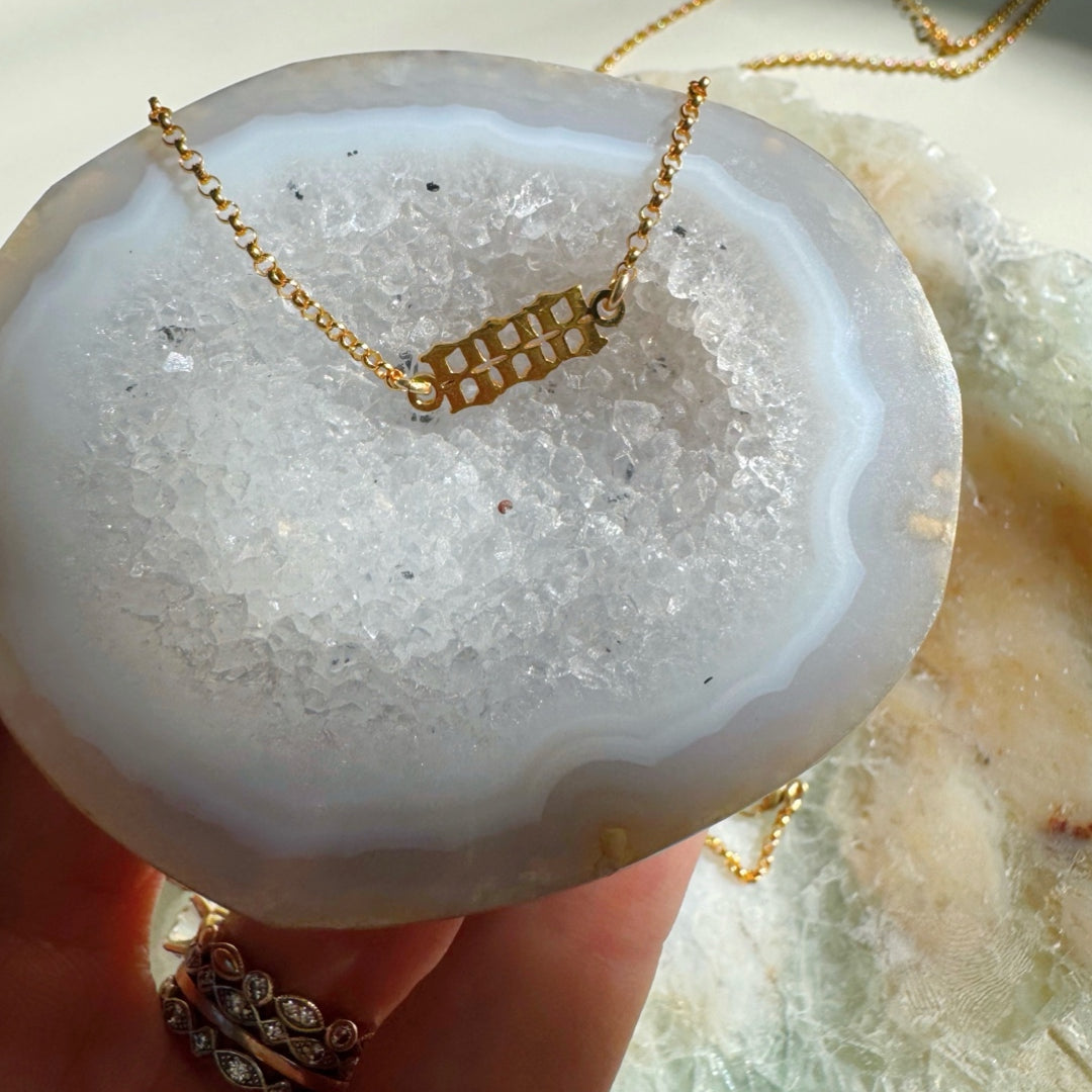 Angel/Lucky Number Gold Filled Choker - Baltic Mermaid