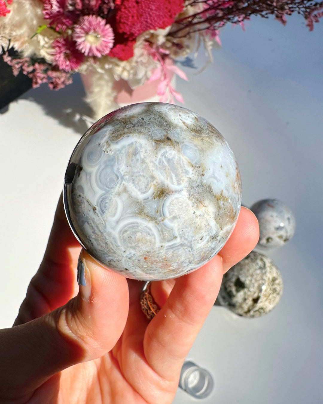 Ocean Jasper Sphere - Baltic Mermaid