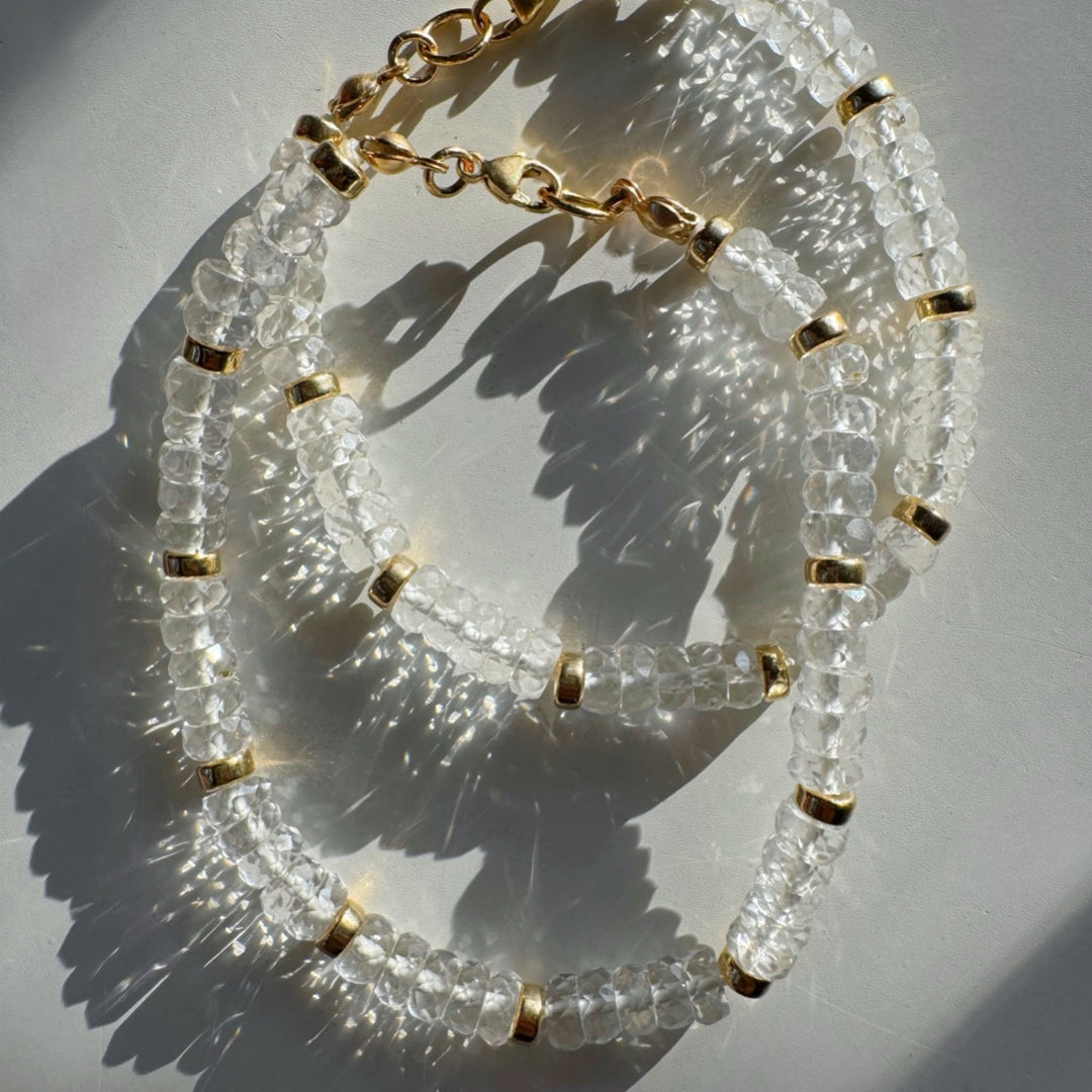 “Rihanna” - White Topaz Gemstone Candy Bracelet - Baltic Mermaid