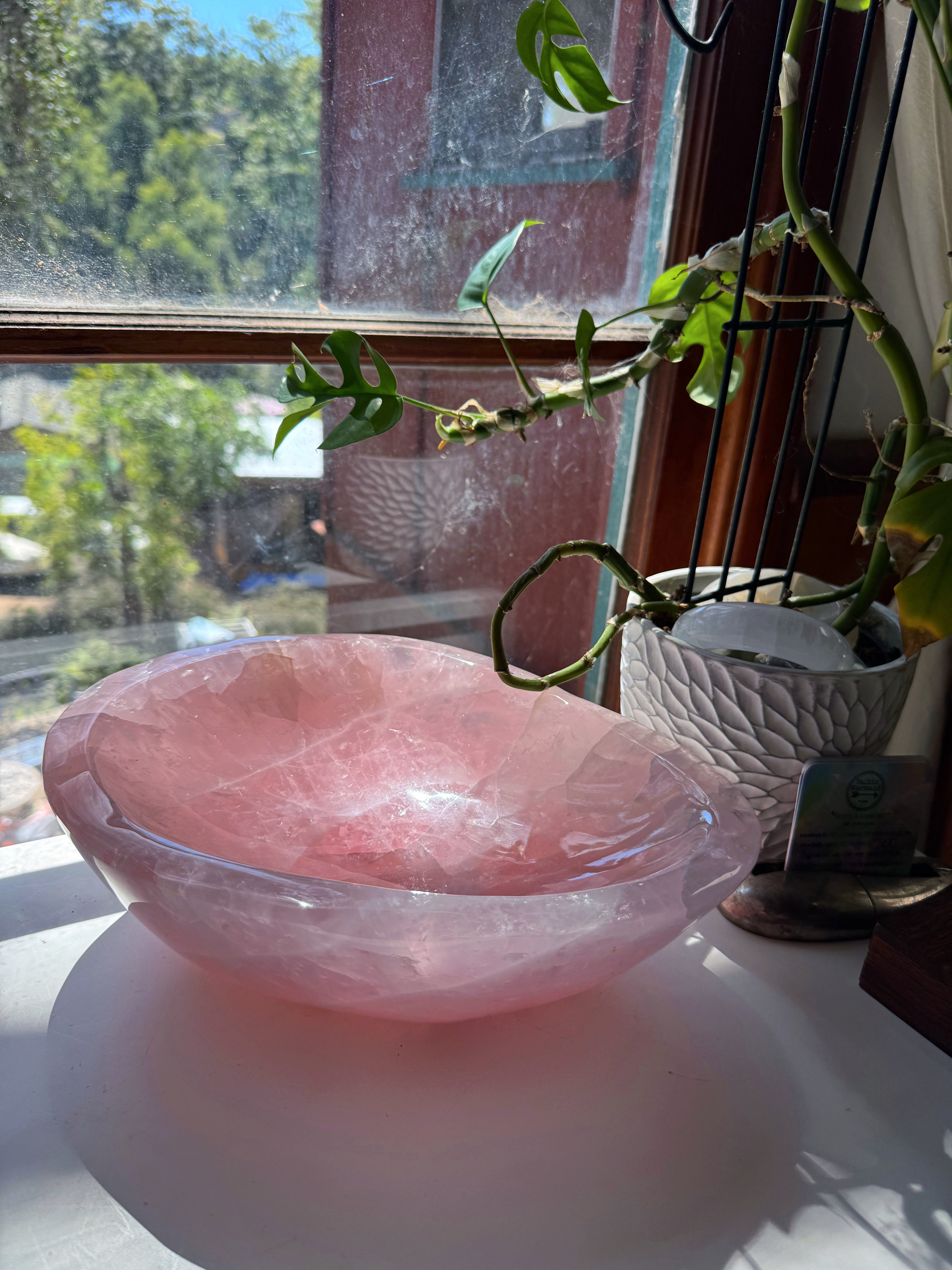 Large Rose Quartz Bowl Baltic Mermaid