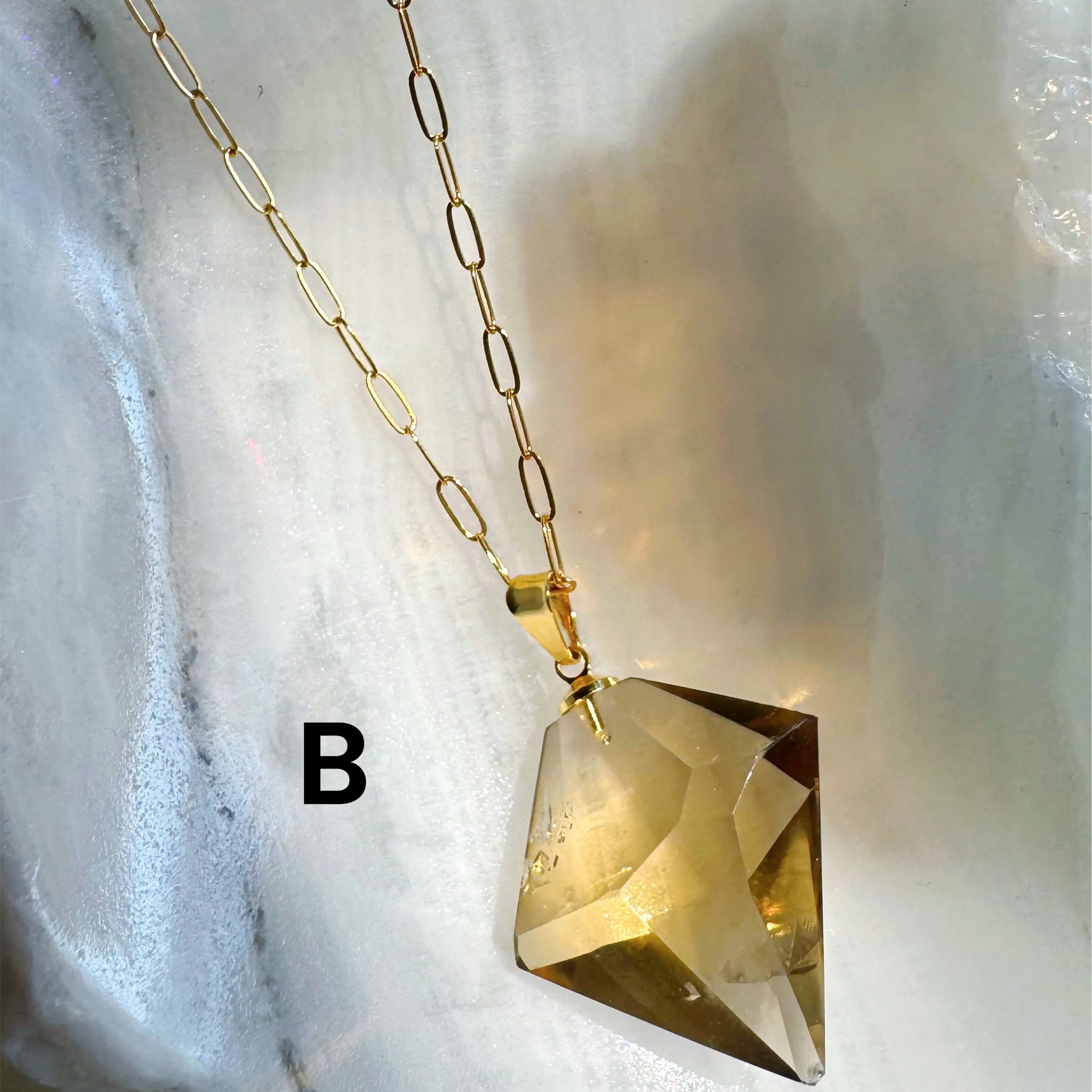 AAA Citrine Pendant 14k Gold Filled Necklace Baltic Mermaid