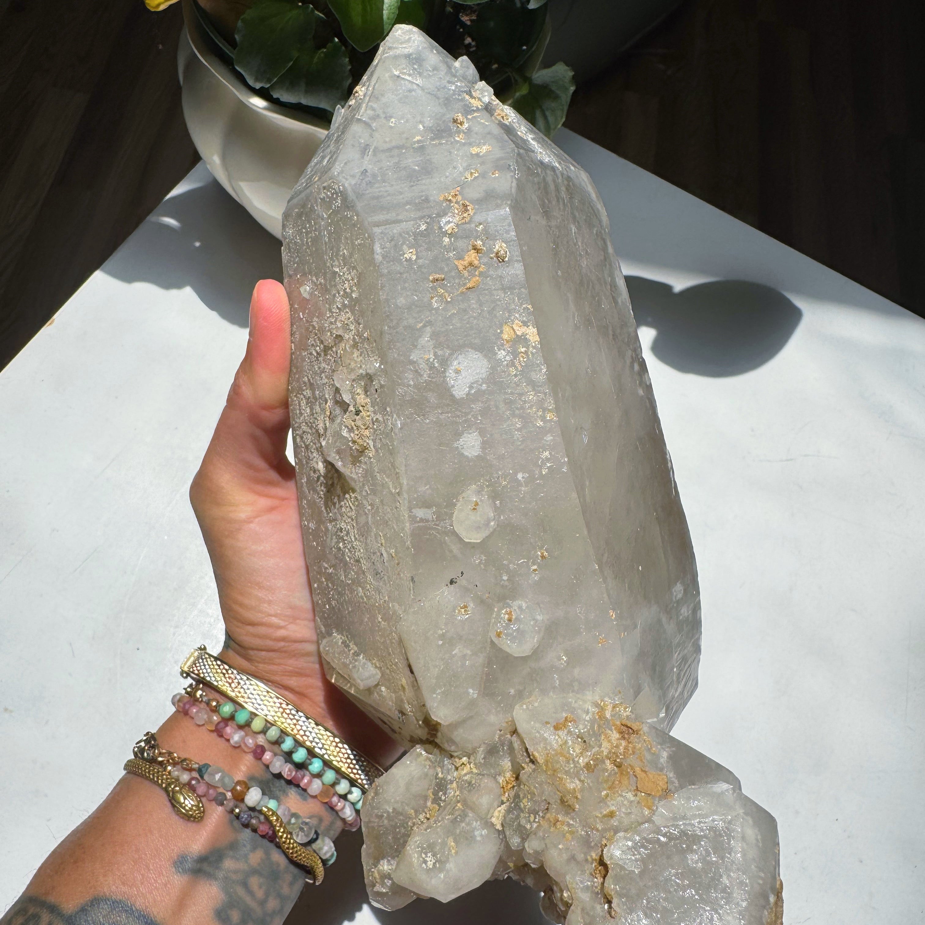 Large Double Terminated Quartz Point w/ Inclusions from Brazil Baltic Mermaid