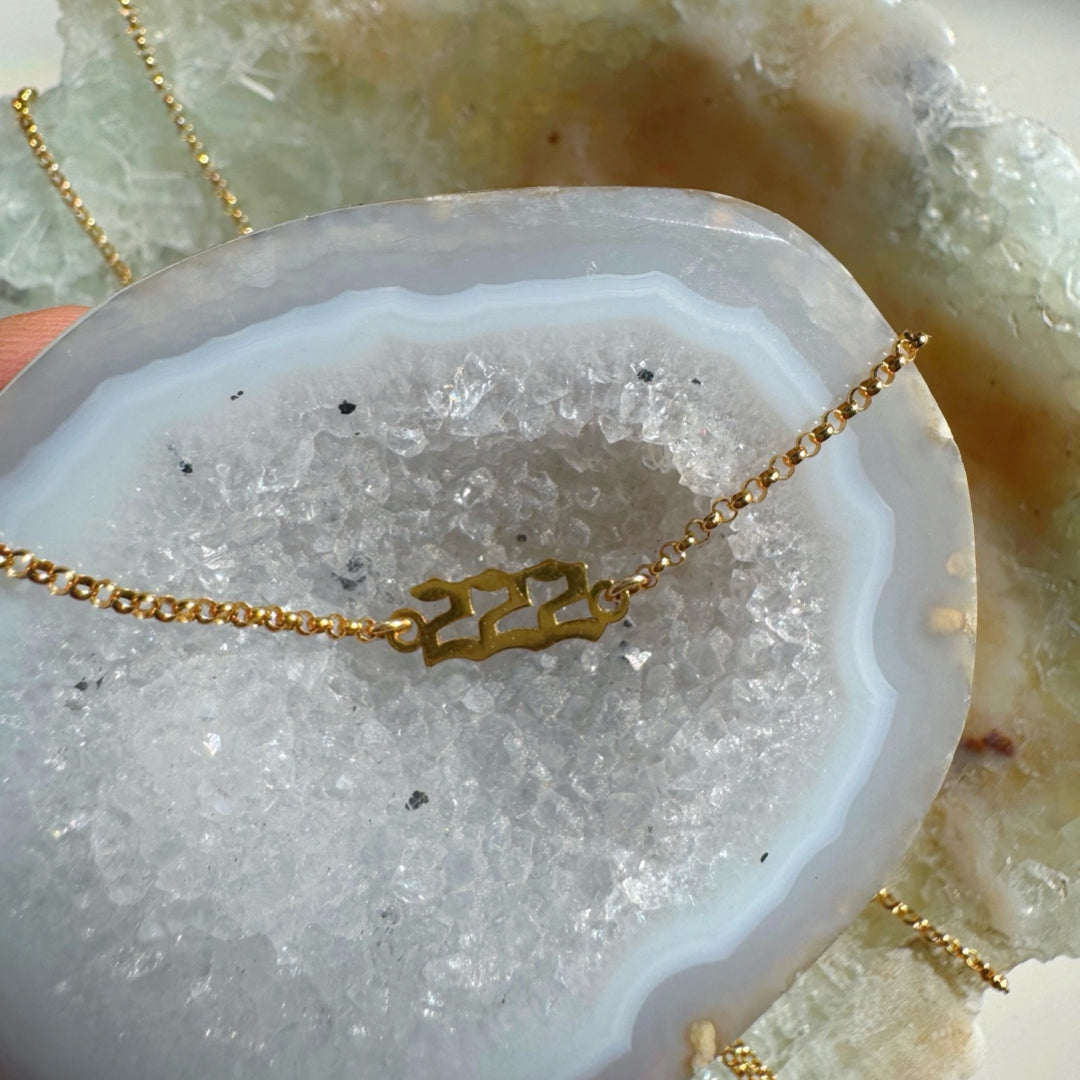 Angel/Lucky Number Gold Filled Choker - Baltic Mermaid