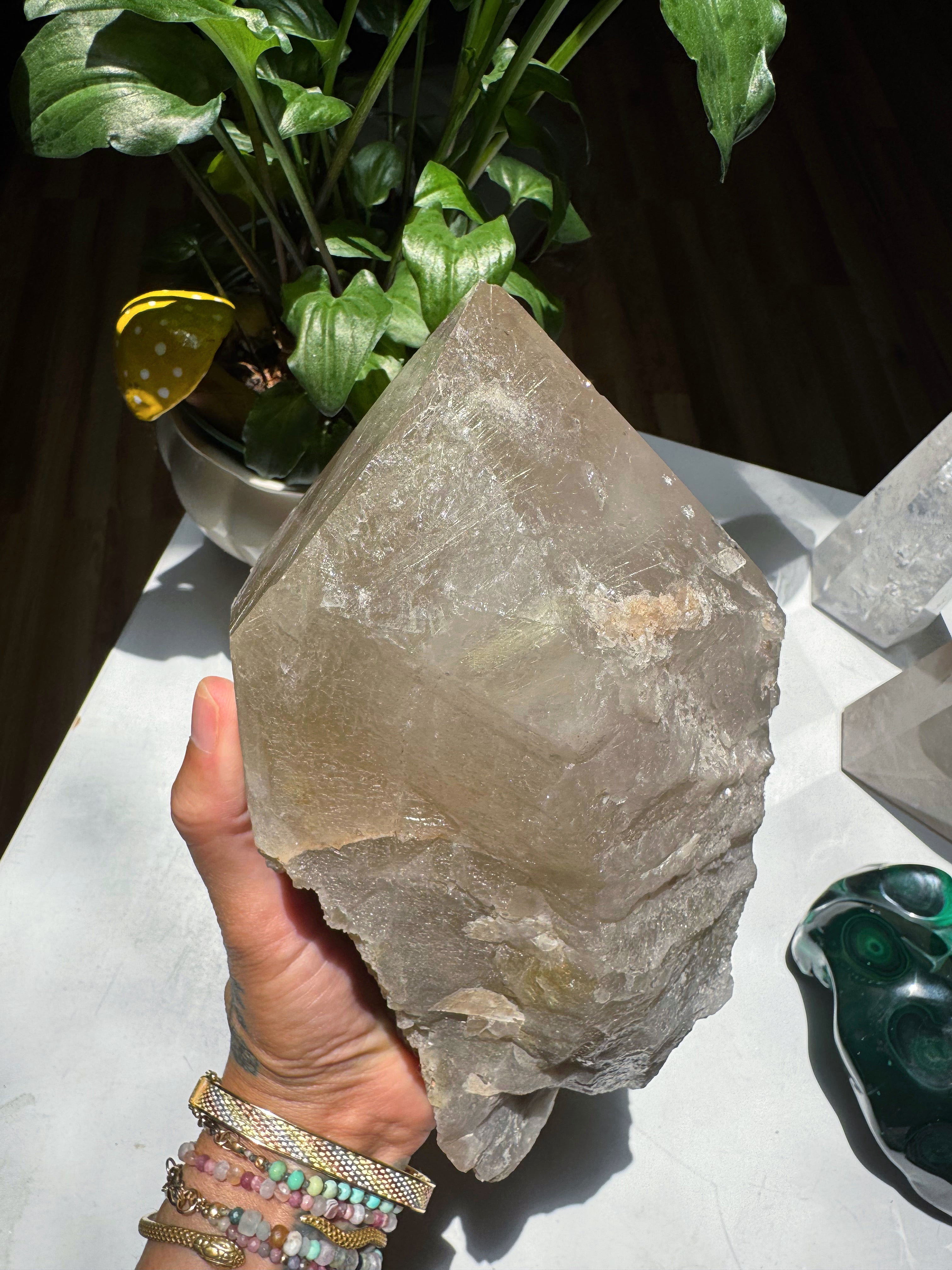 Large Rutilated Quartz Point from Brazil w/ Recordkeepers Baltic Mermaid