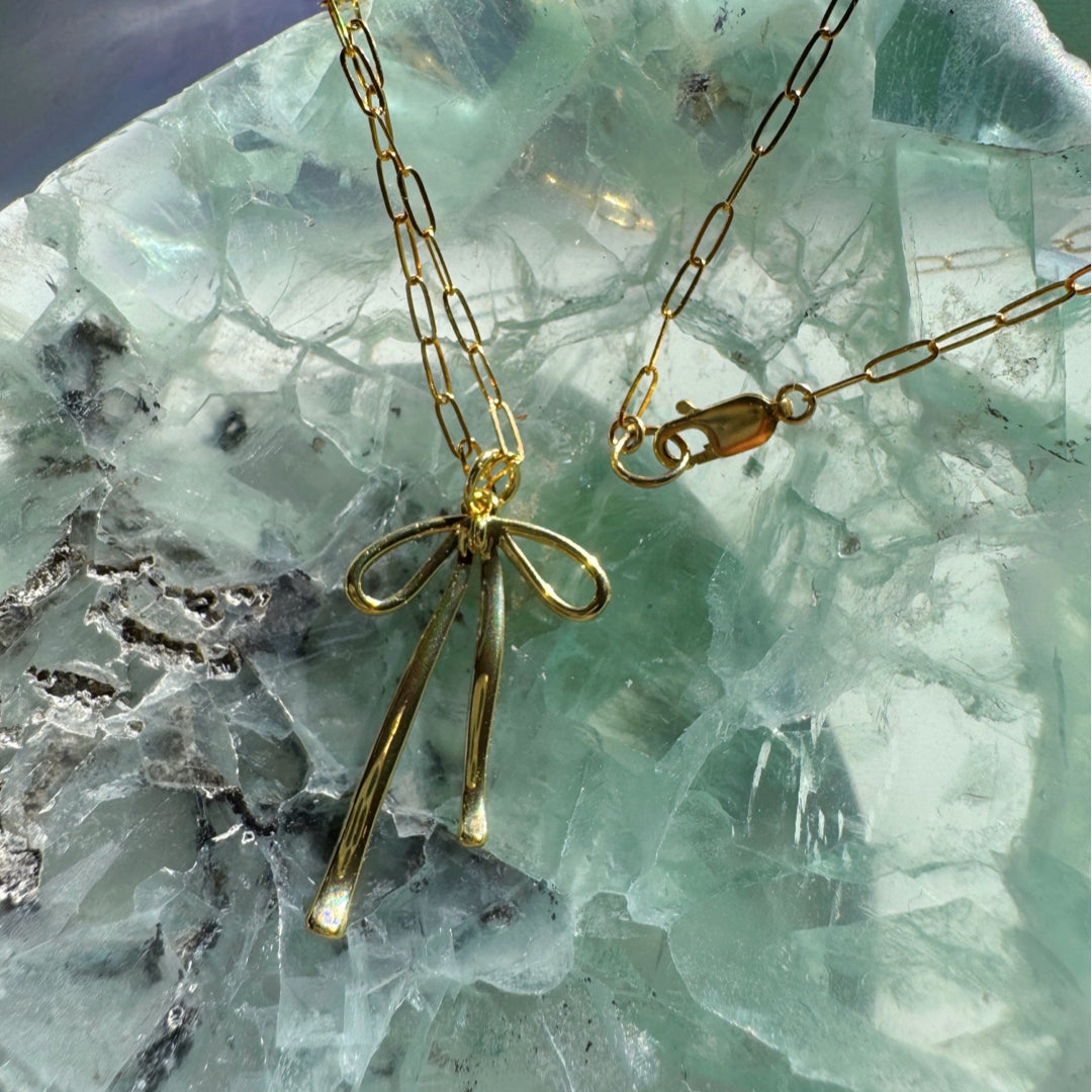 Dainty Bow Gold Filled Necklace - Baltic Mermaid