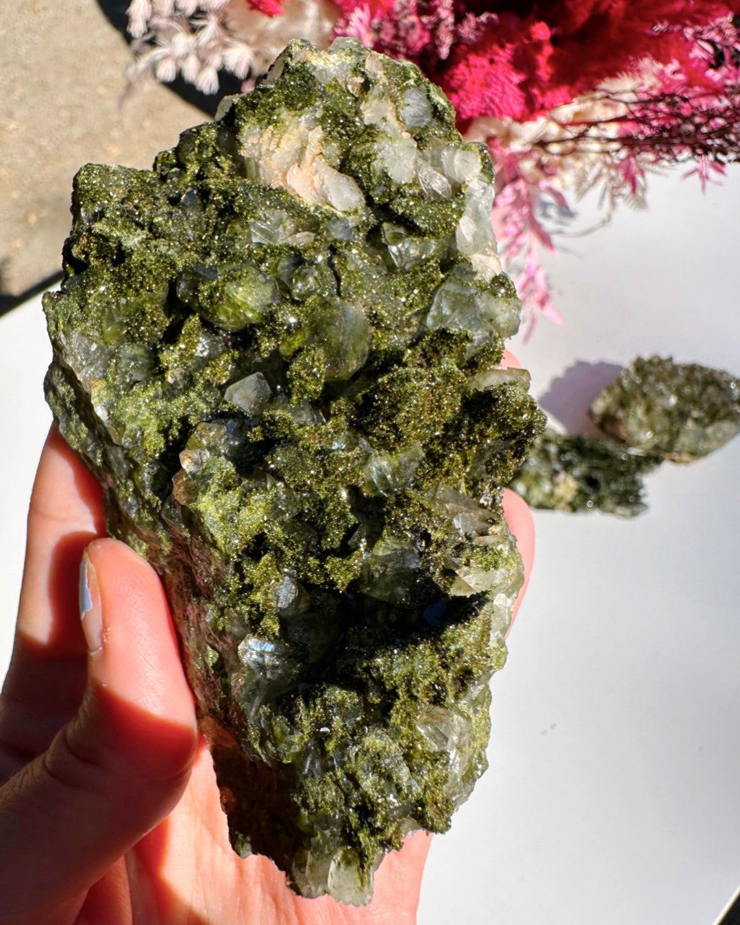 Epidote Quartz Cluster - Baltic Mermaid