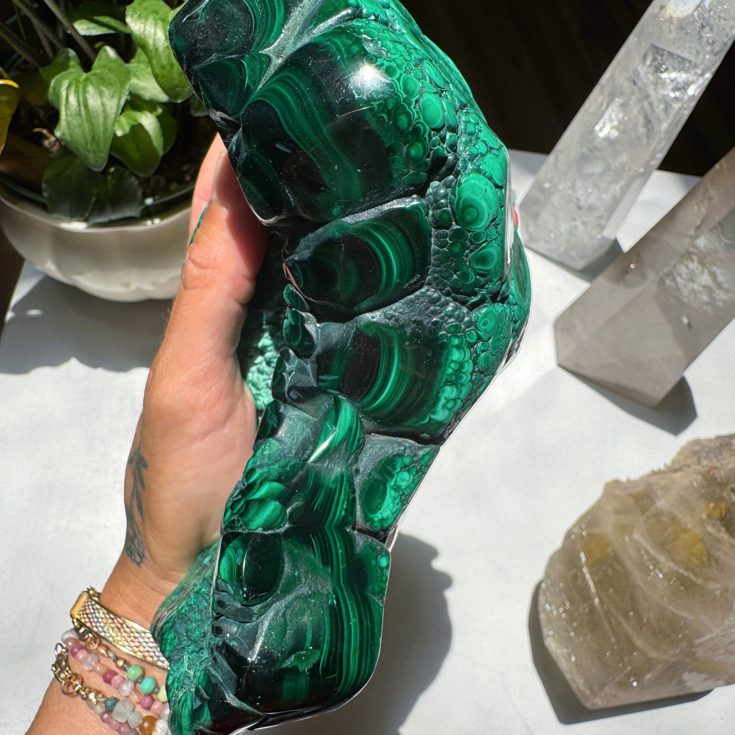 Large Polished Malachite Baltic Mermaid