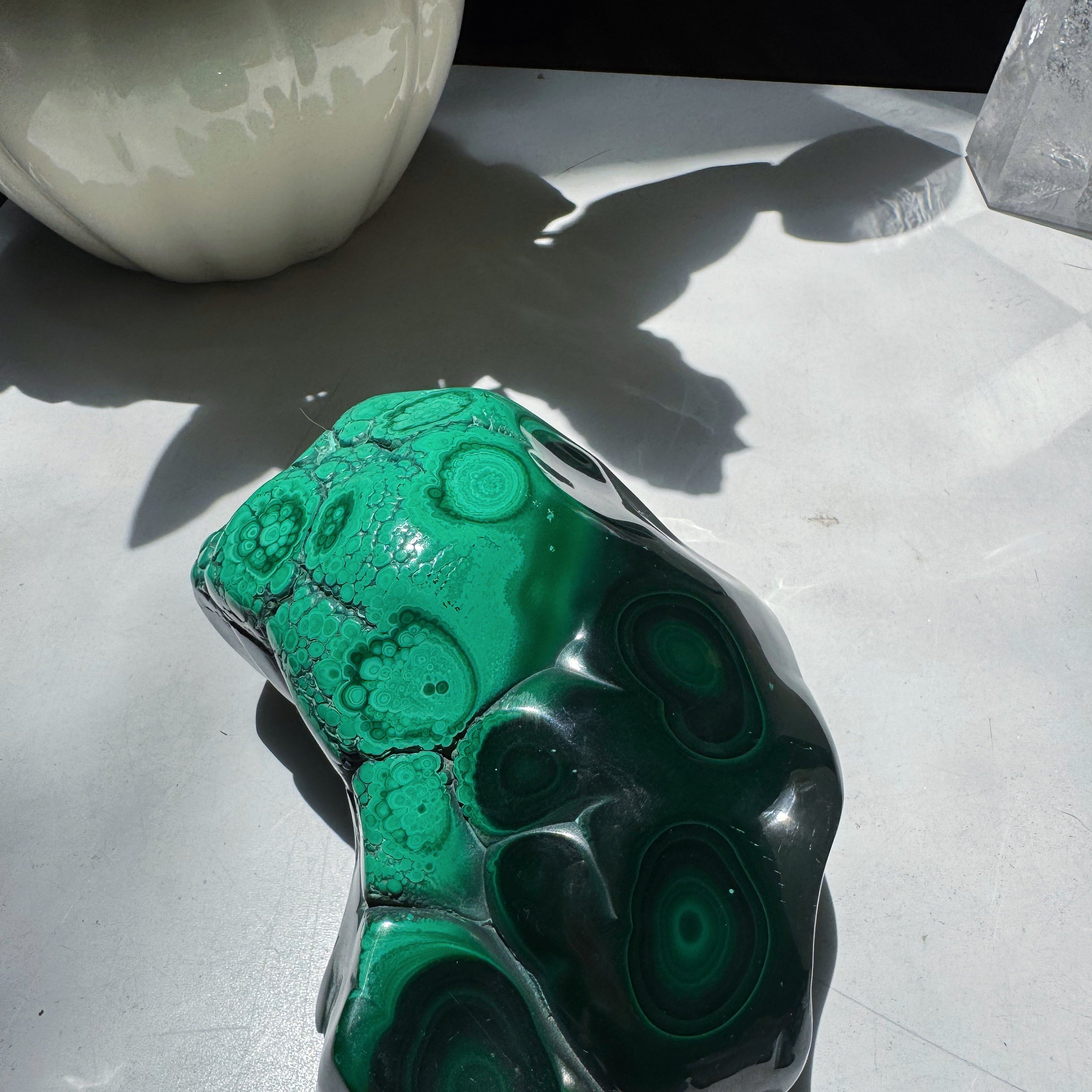 Large Polished Malachite Baltic Mermaid