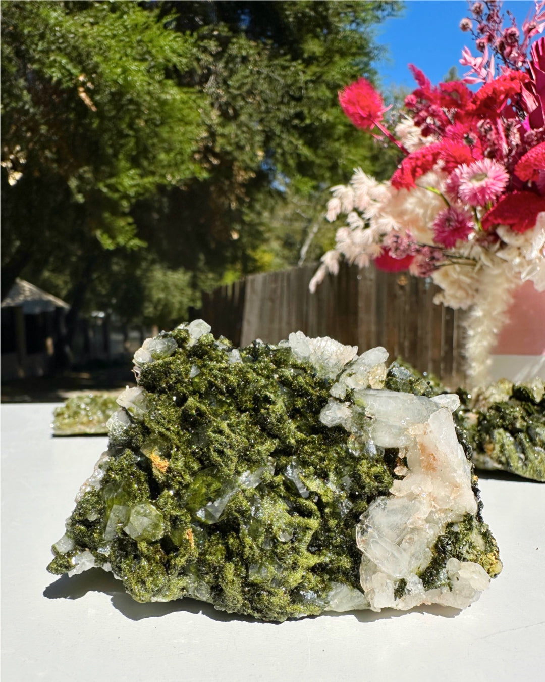 Epidote Quartz Cluster - Baltic Mermaid