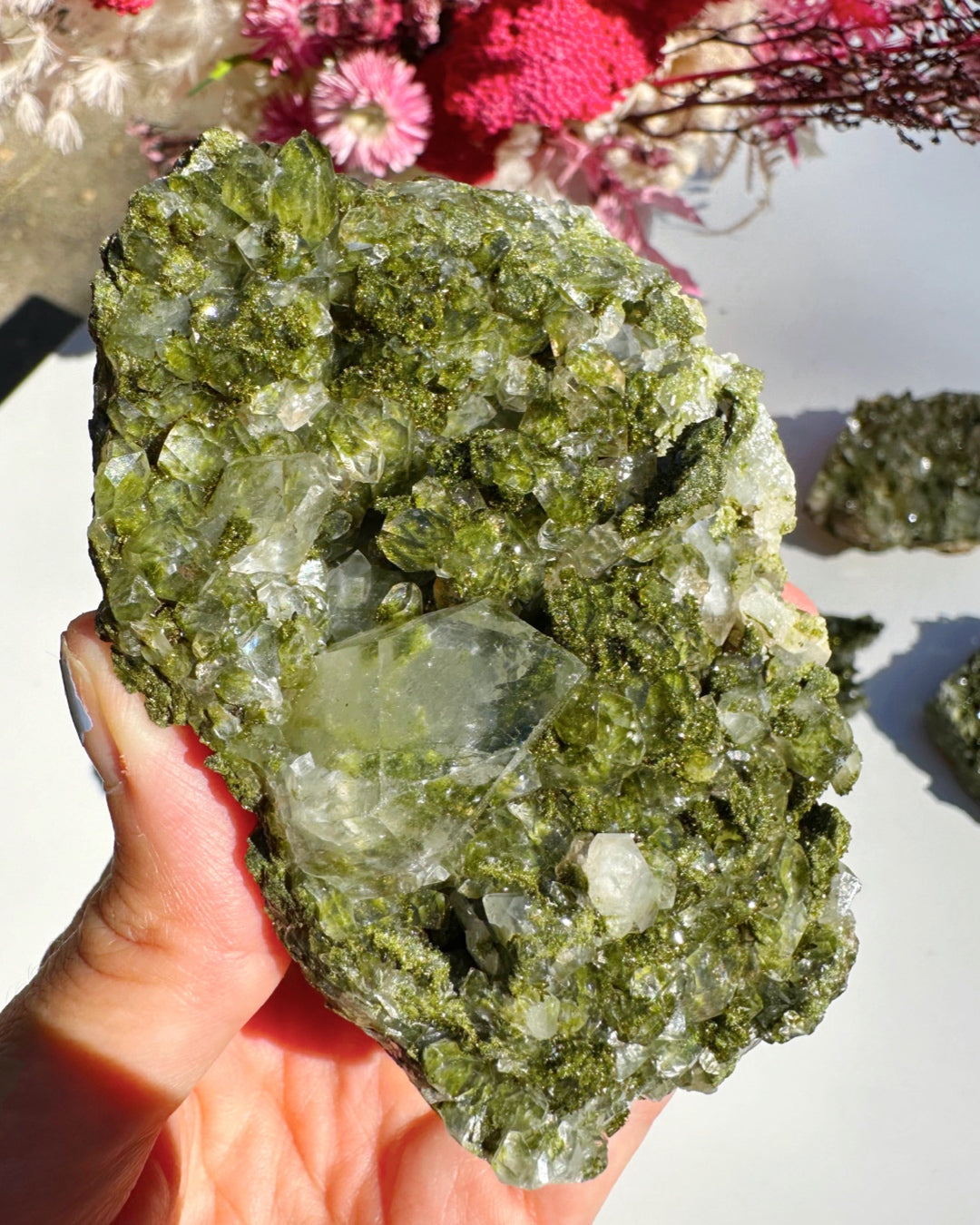 Epidote Quartz Cluster - Baltic Mermaid