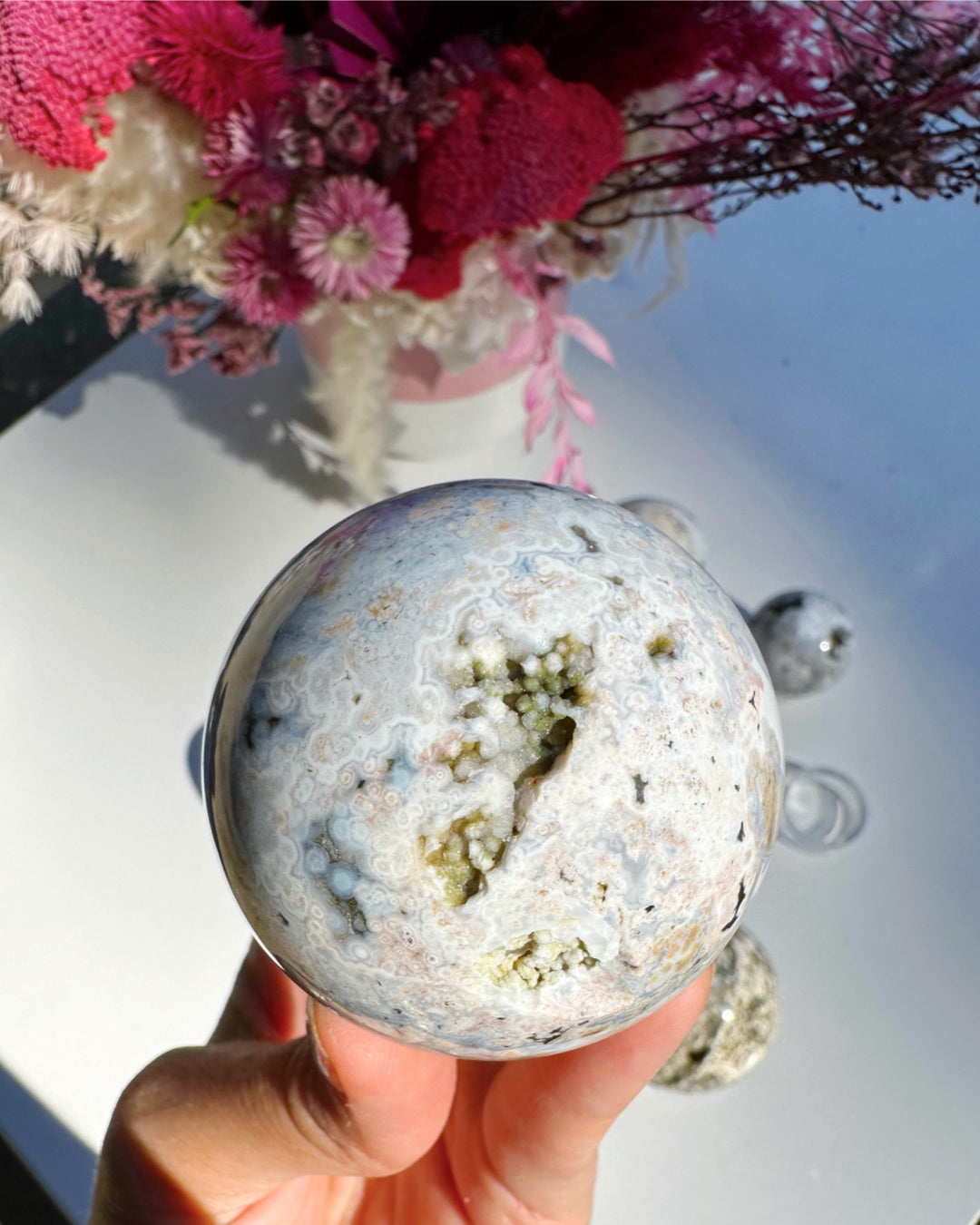 Ocean Jasper Sphere - Baltic Mermaid