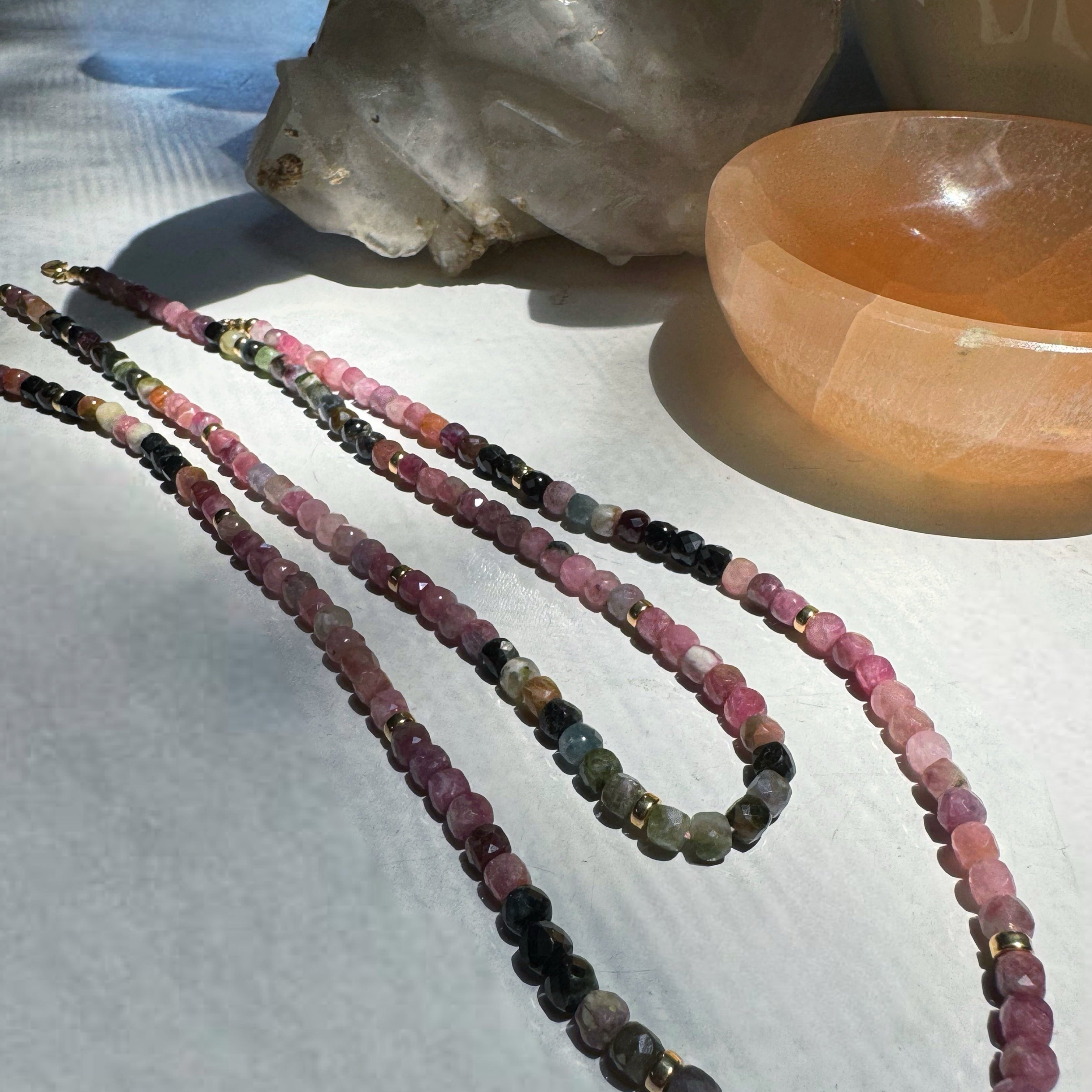 Multi Tourmaline Gemstone Necklace Baltic Mermaid