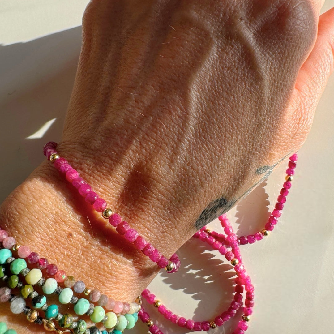 “Judy” - Ruby Gemstone Candy Bracelet - Baltic Mermaid