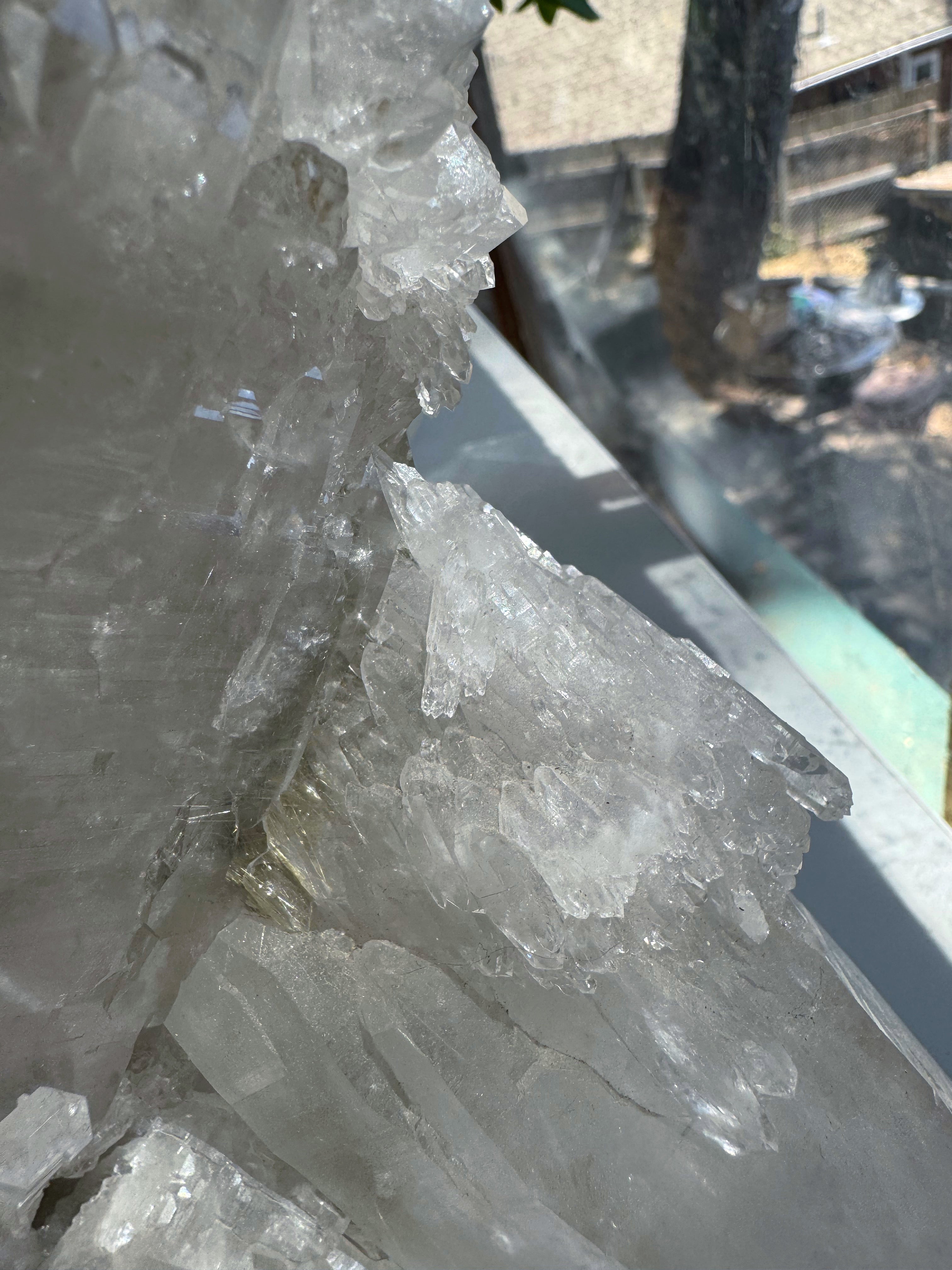 Large Rutilated Lemurian Quartz Cluster from Brazil Baltic Mermaid