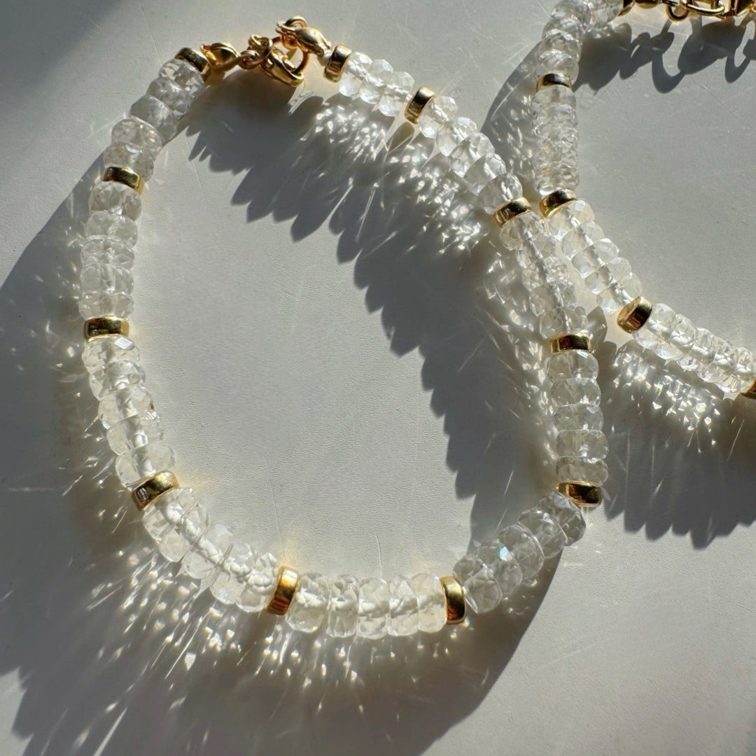 “Rihanna” - White Topaz Gemstone Candy Bracelet - Baltic Mermaid