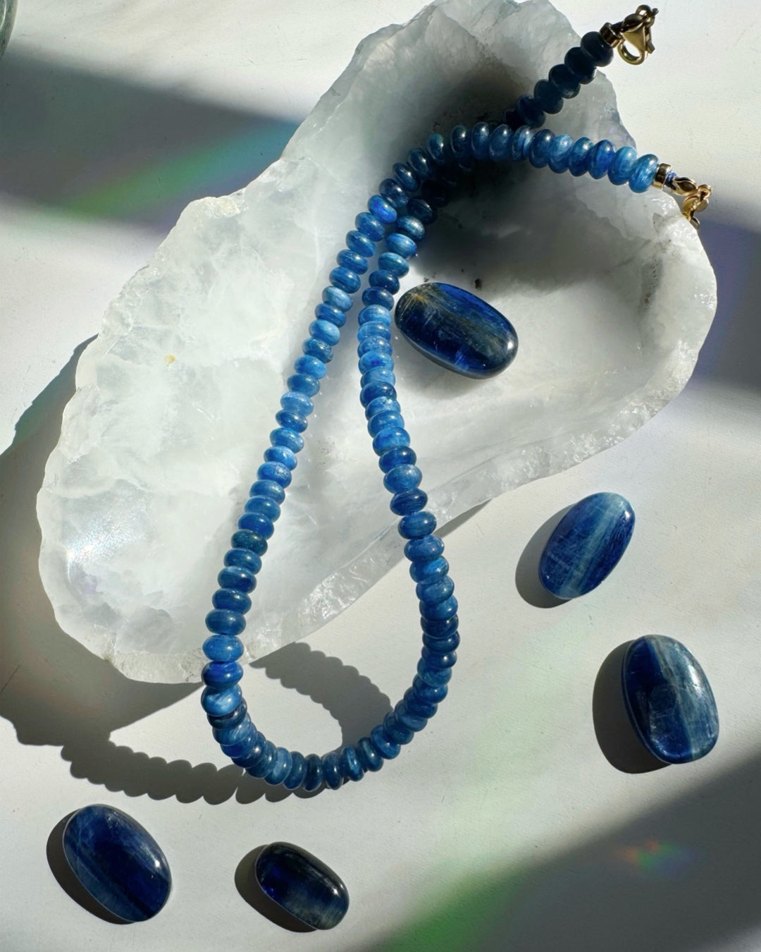 “Diana” - Blue Kyanite Gemstone Candy Necklace - Baltic Mermaid