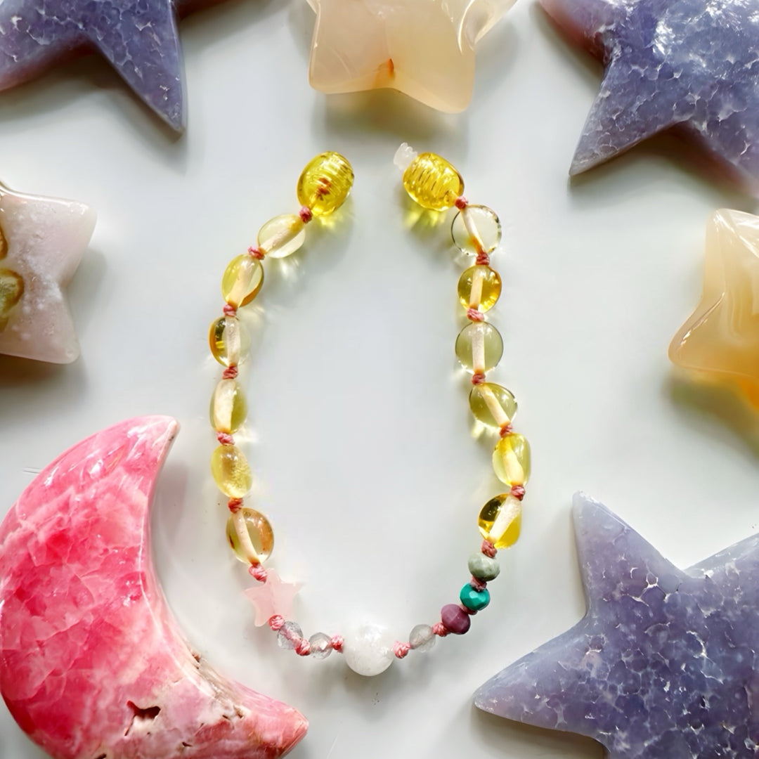“Wish” Baltic Amber & Gemstone Bracelet - Baltic Mermaid
