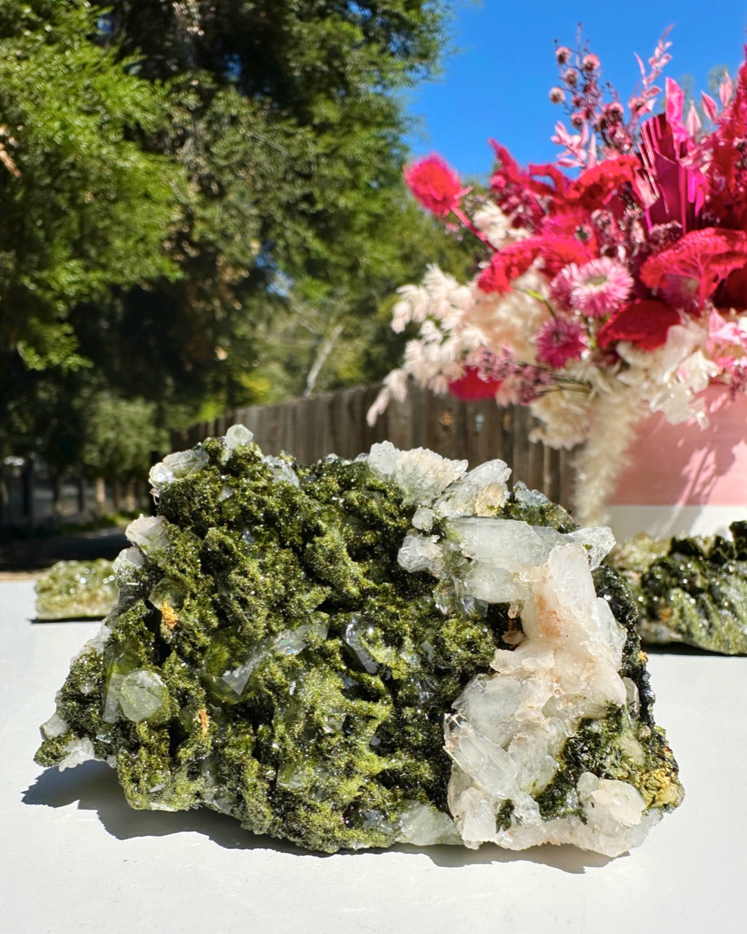 Epidote Quartz Cluster - Baltic Mermaid