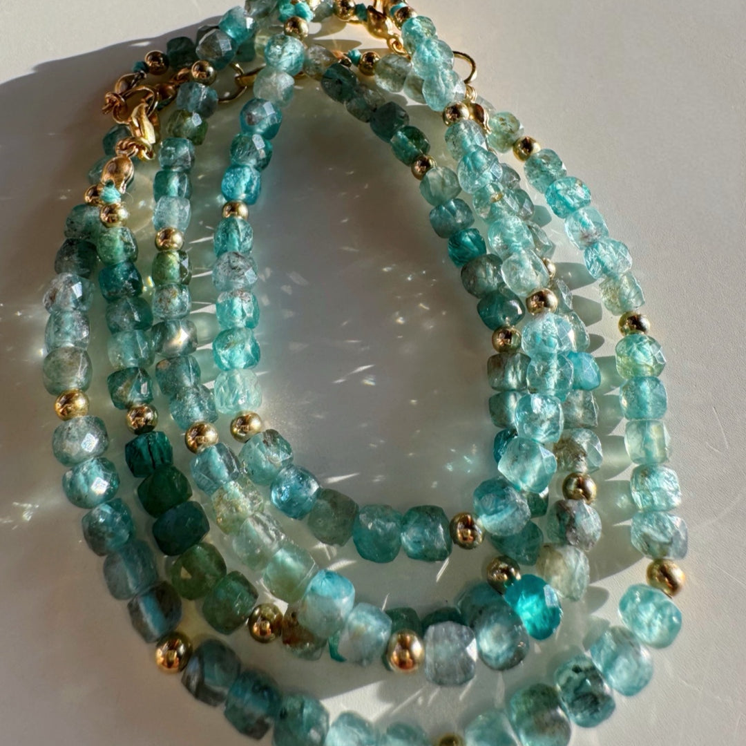 “Frankie” - Blue Apatite Gemstone Candy Bracelet - Baltic Mermaid