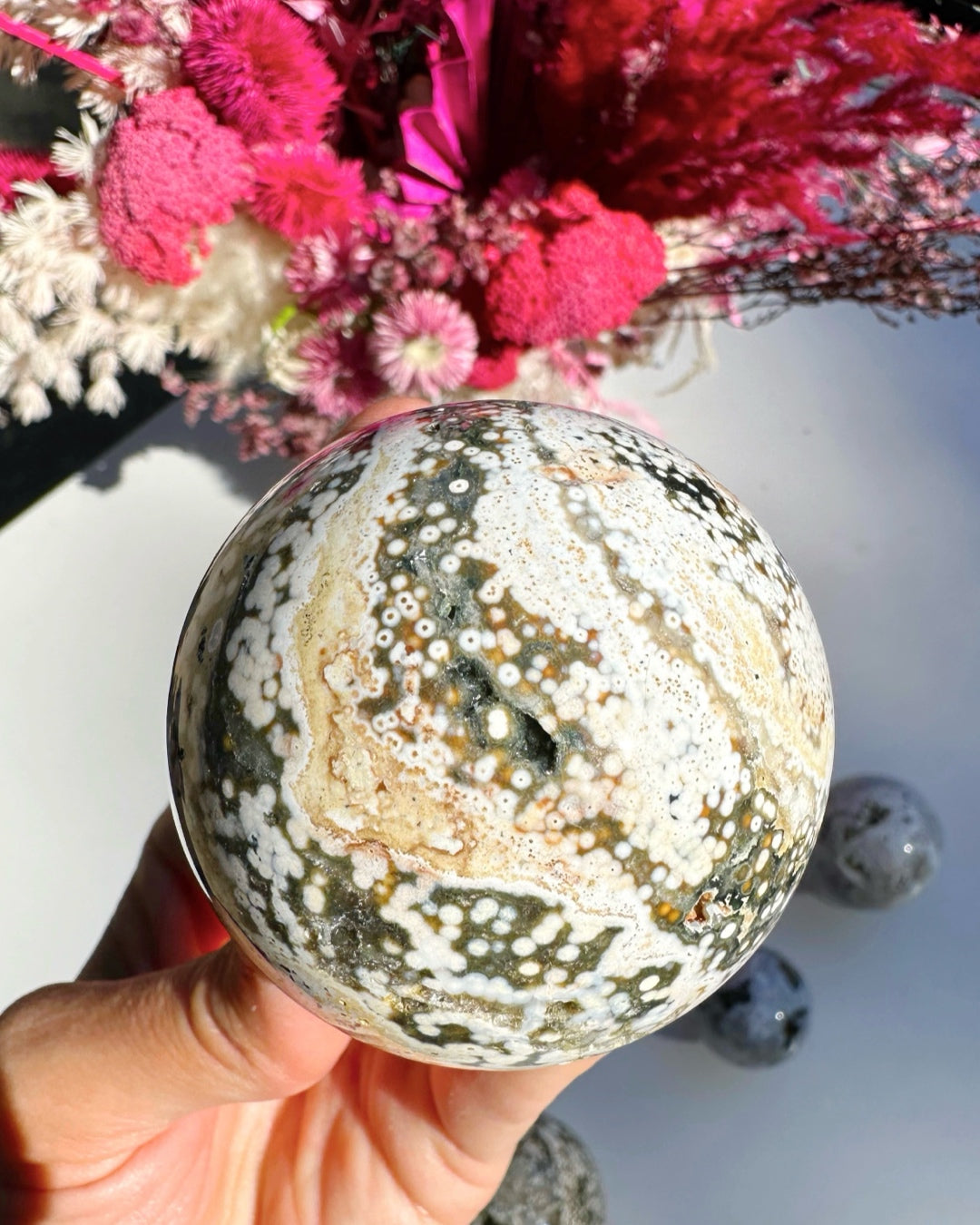 Ocean Jasper Sphere - Baltic Mermaid