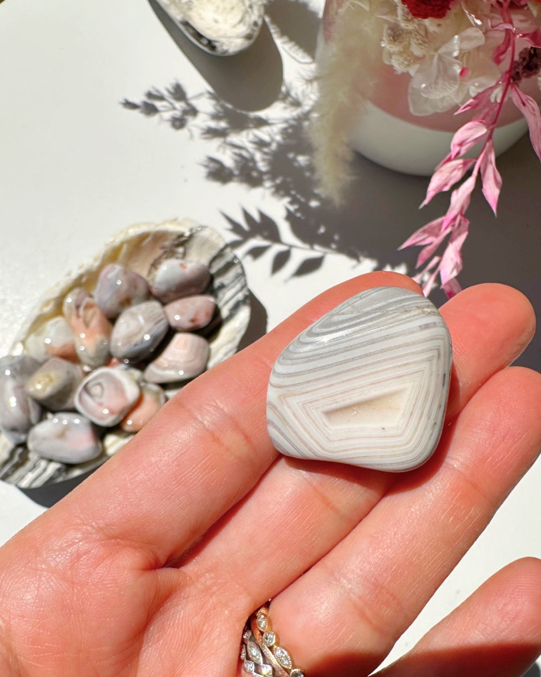 Pink Botswana Agate Tumbled Stones - Baltic Mermaid