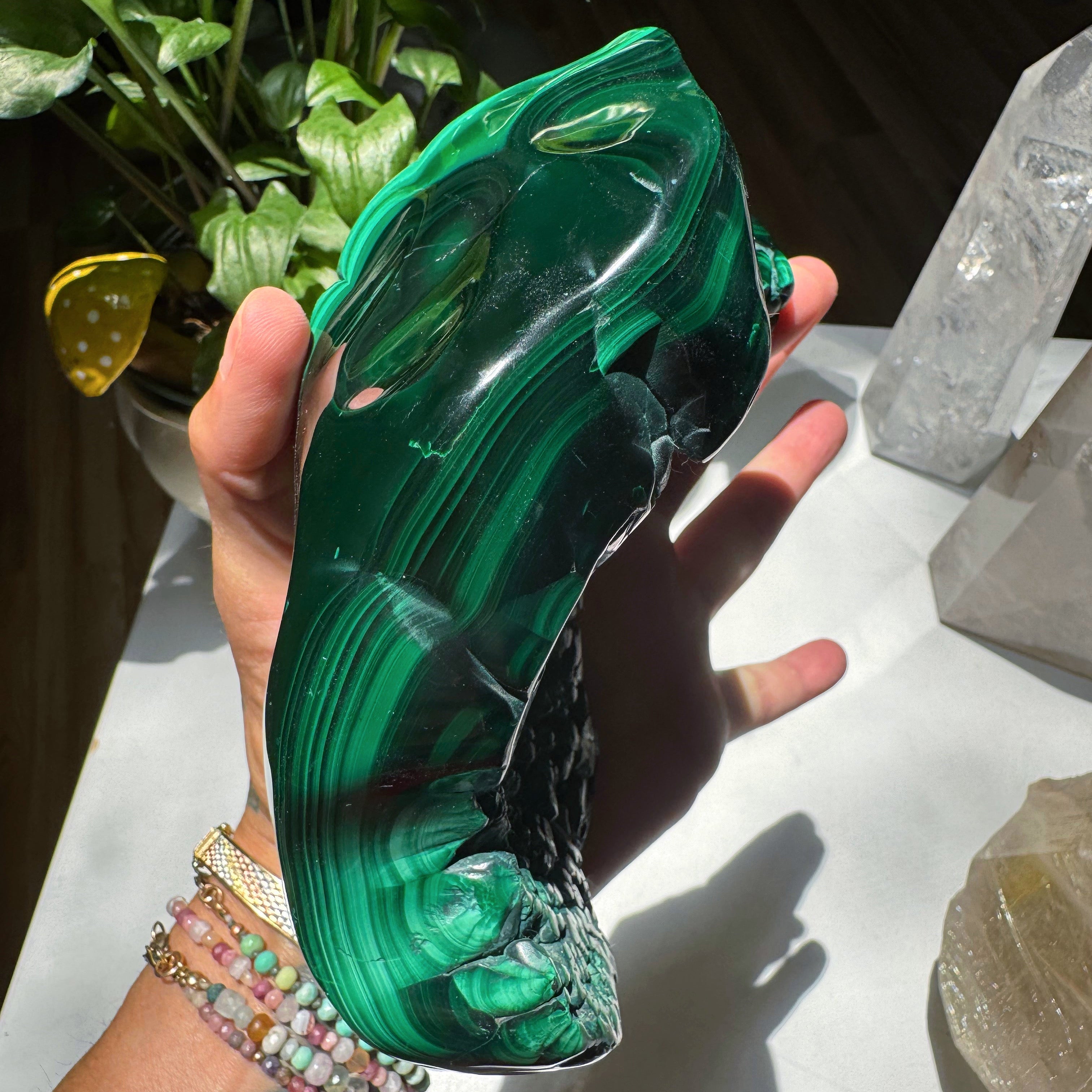 Large Polished Malachite Baltic Mermaid