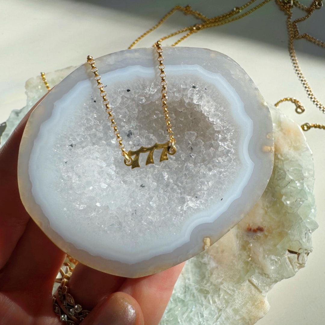 Angel/Lucky Number Gold Filled Choker - Baltic Mermaid