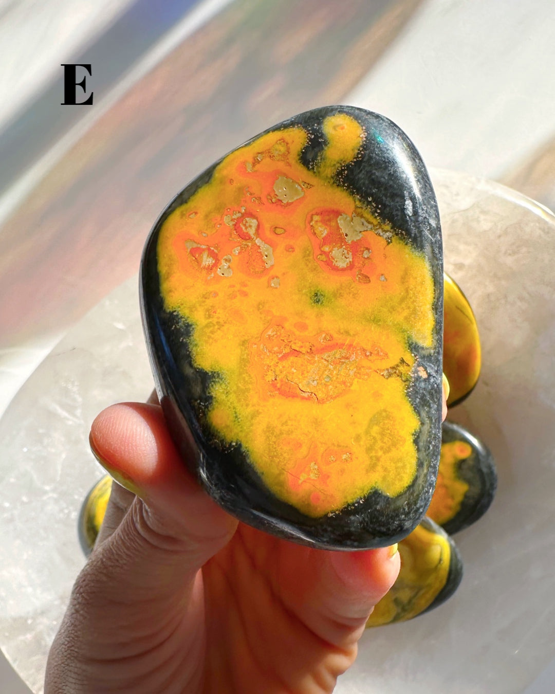 Bumblebee Jasper Palm Stones - Baltic Mermaid