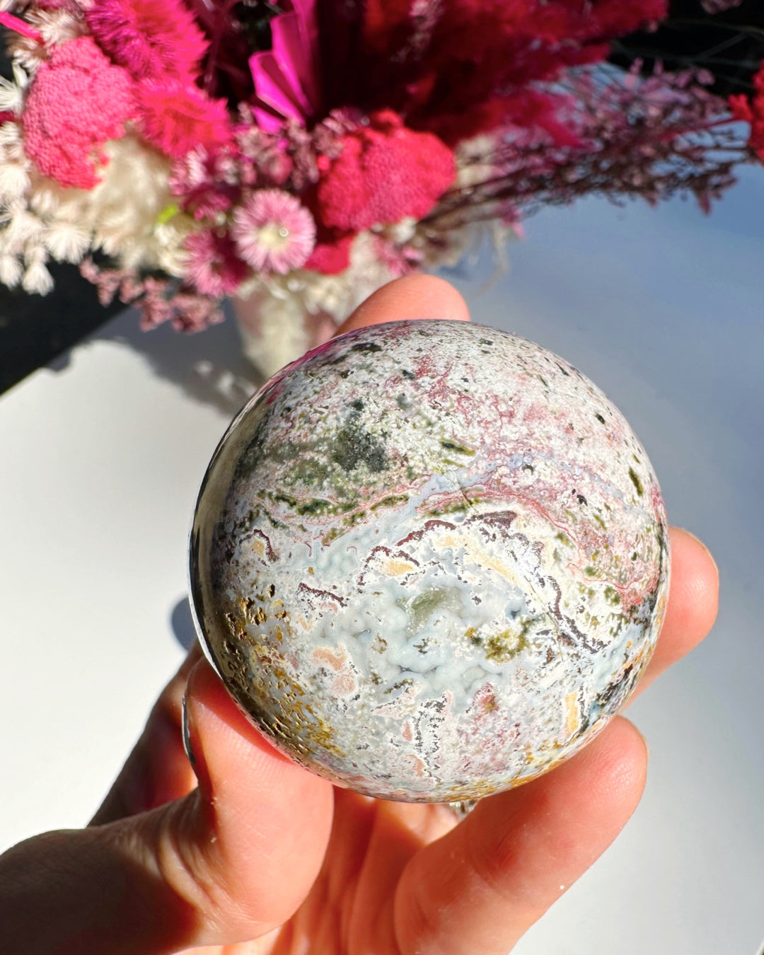 Ocean Jasper Sphere - Baltic Mermaid