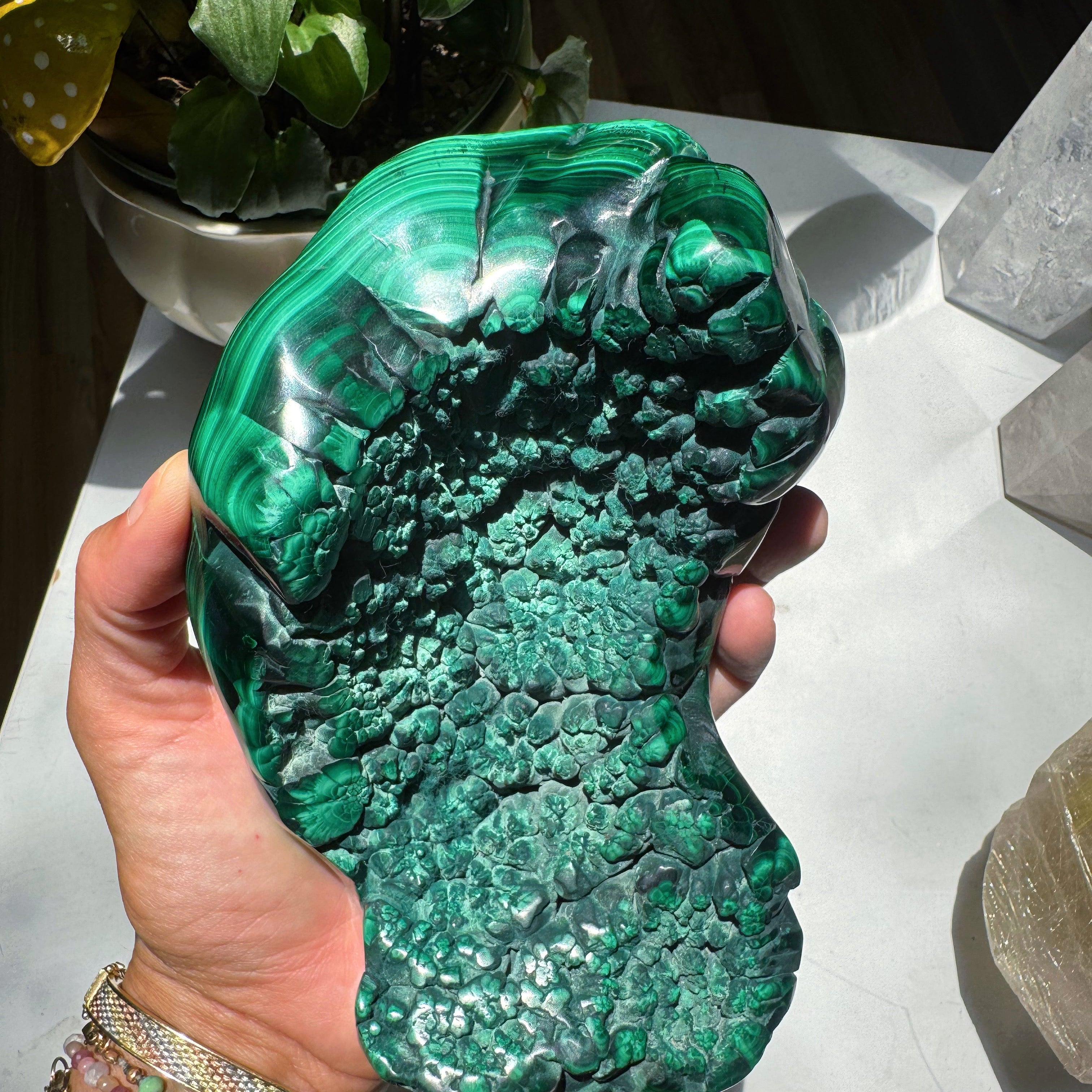 Large Polished Malachite Baltic Mermaid