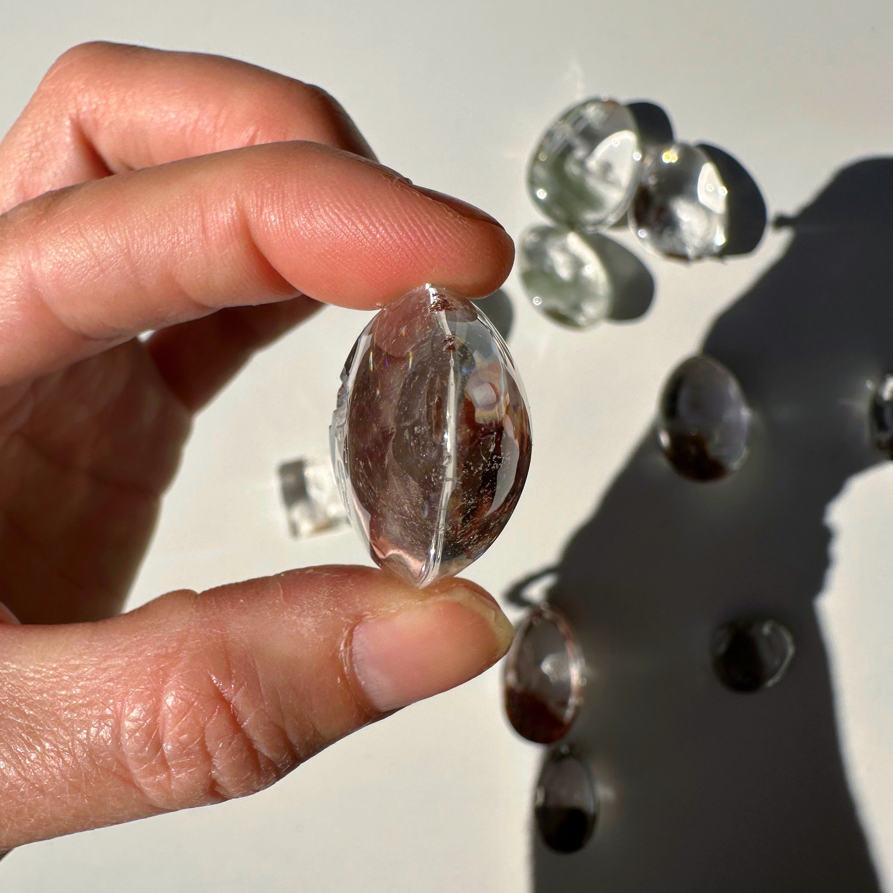 Intaglio Tiger Carved Chlorite Quartz/Garden Quartz Cabochon Baltic Mermaid