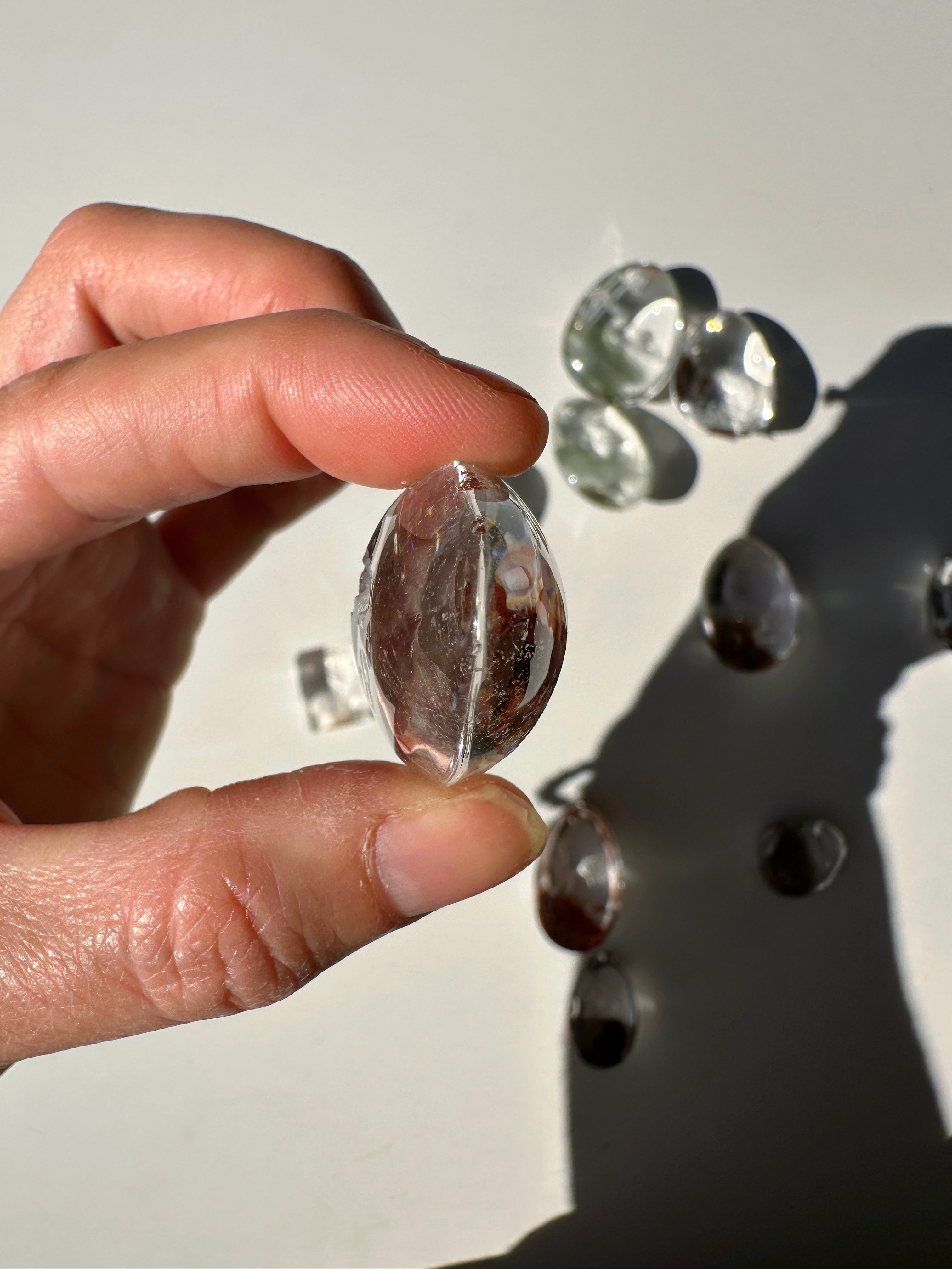 Intaglio Tiger Carved Chlorite Quartz/Garden Quartz Cabochon Baltic Mermaid