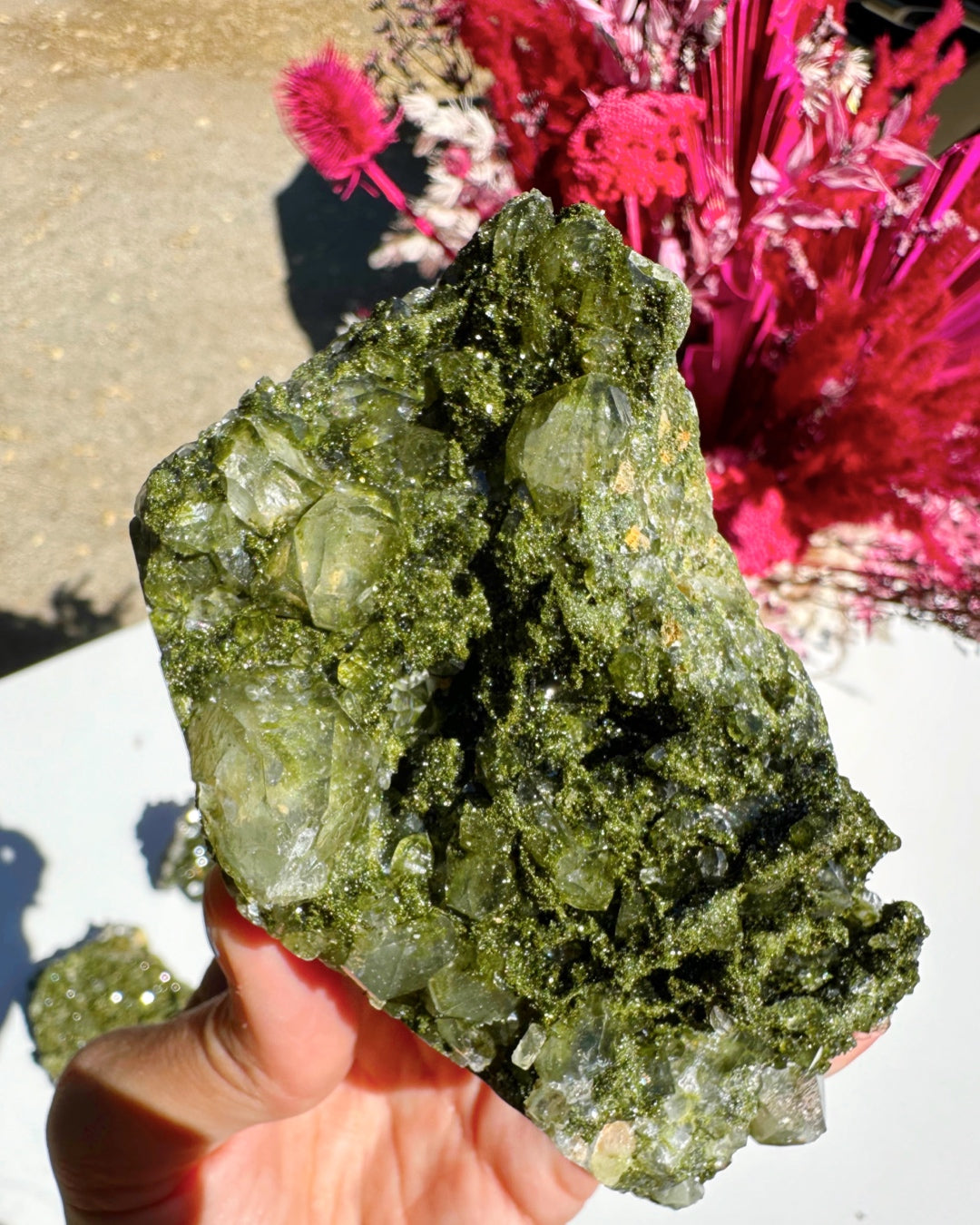 Epidote Quartz Cluster - Baltic Mermaid