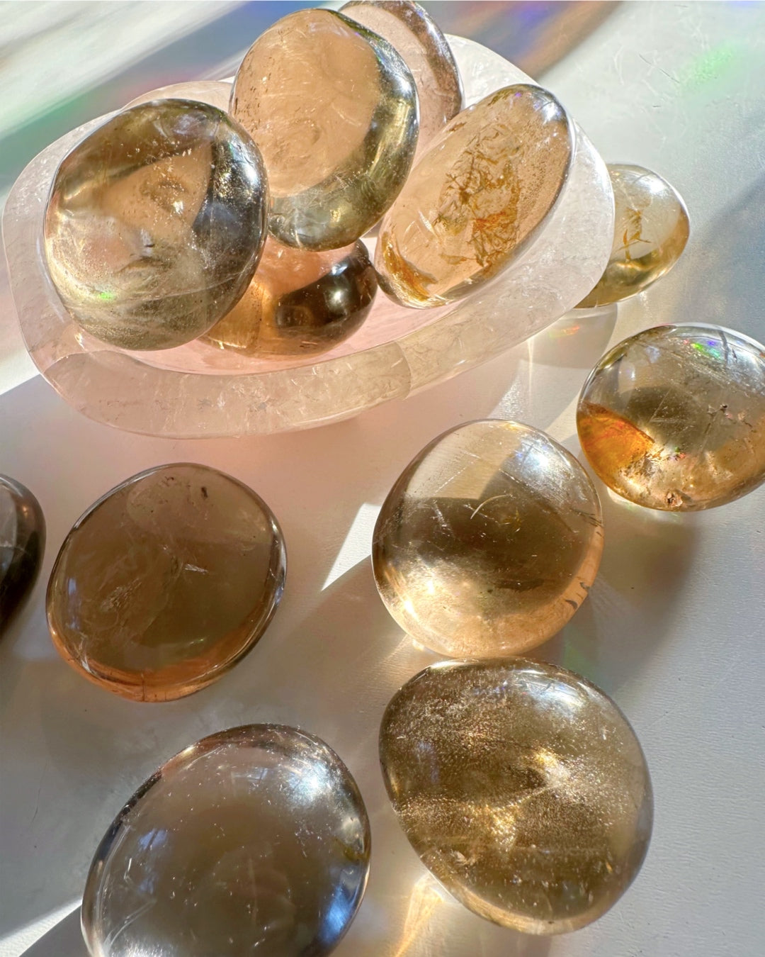 Smoky Quartz Palm Stones - Baltic Mermaid